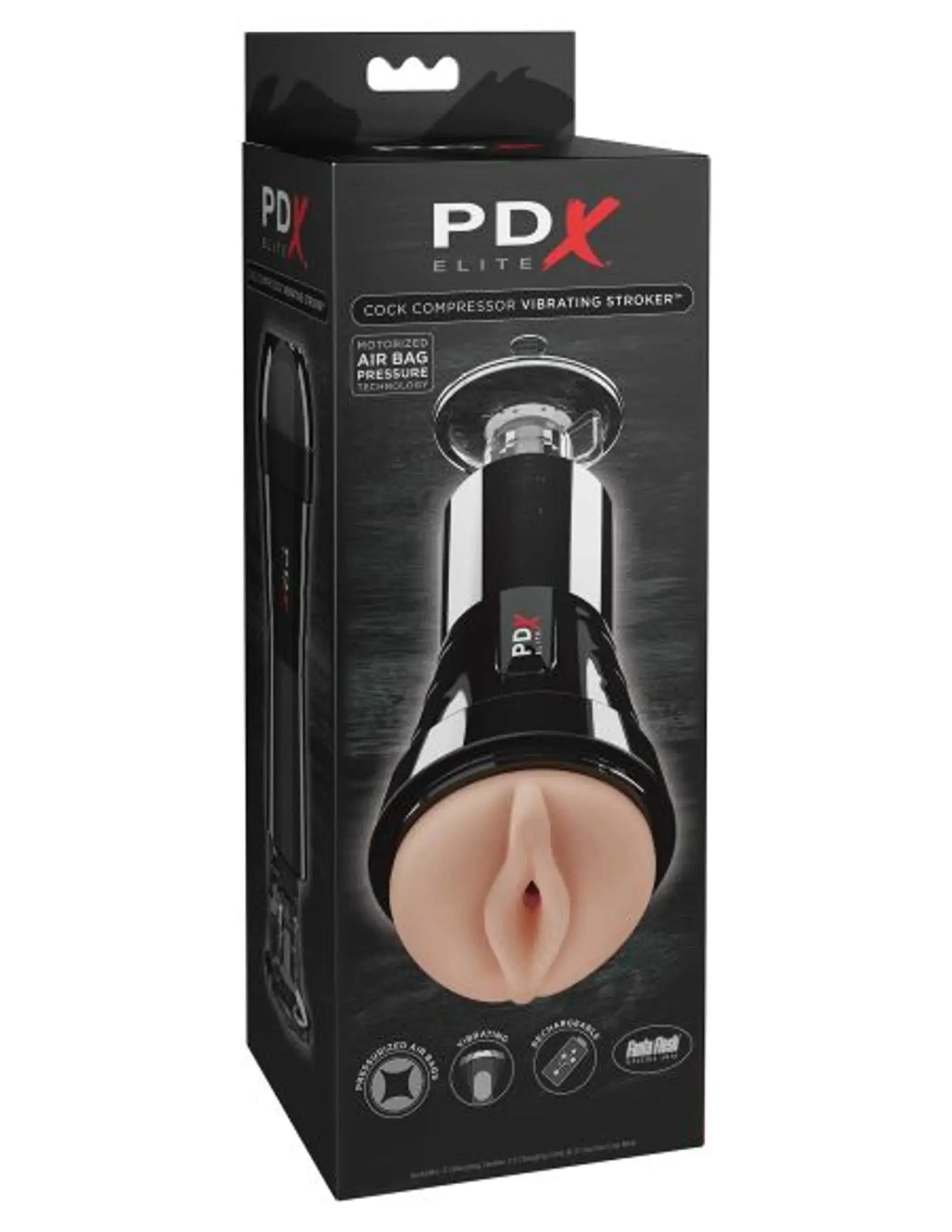 PDX ELITE COCK COMPRESSOR VIBRATING STROKER Pipedream Products