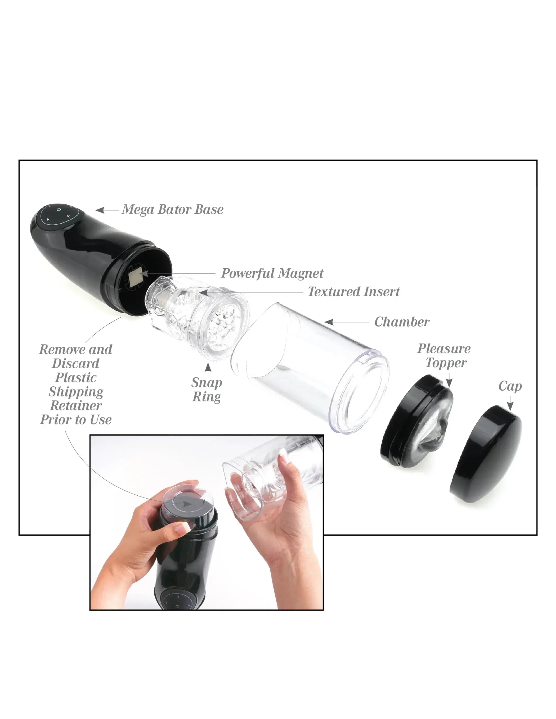 PDX EXTREME MEGA BATOR PXSSYWHITE/CLEAR Pipedream Products