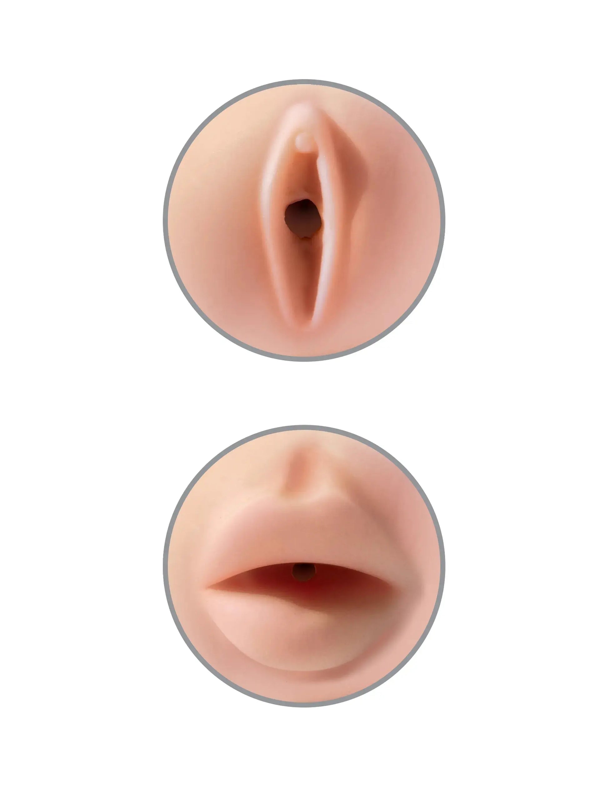 PDX EXTREME TIGHT GRIP PXSSY& MOUTH MASTURBATOR WHITE/ LIGHT Pipedream Products