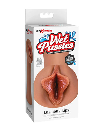 PDX EXTREME WET PUSSIES LUSCIOUS LIPS TAN Pipedream Products