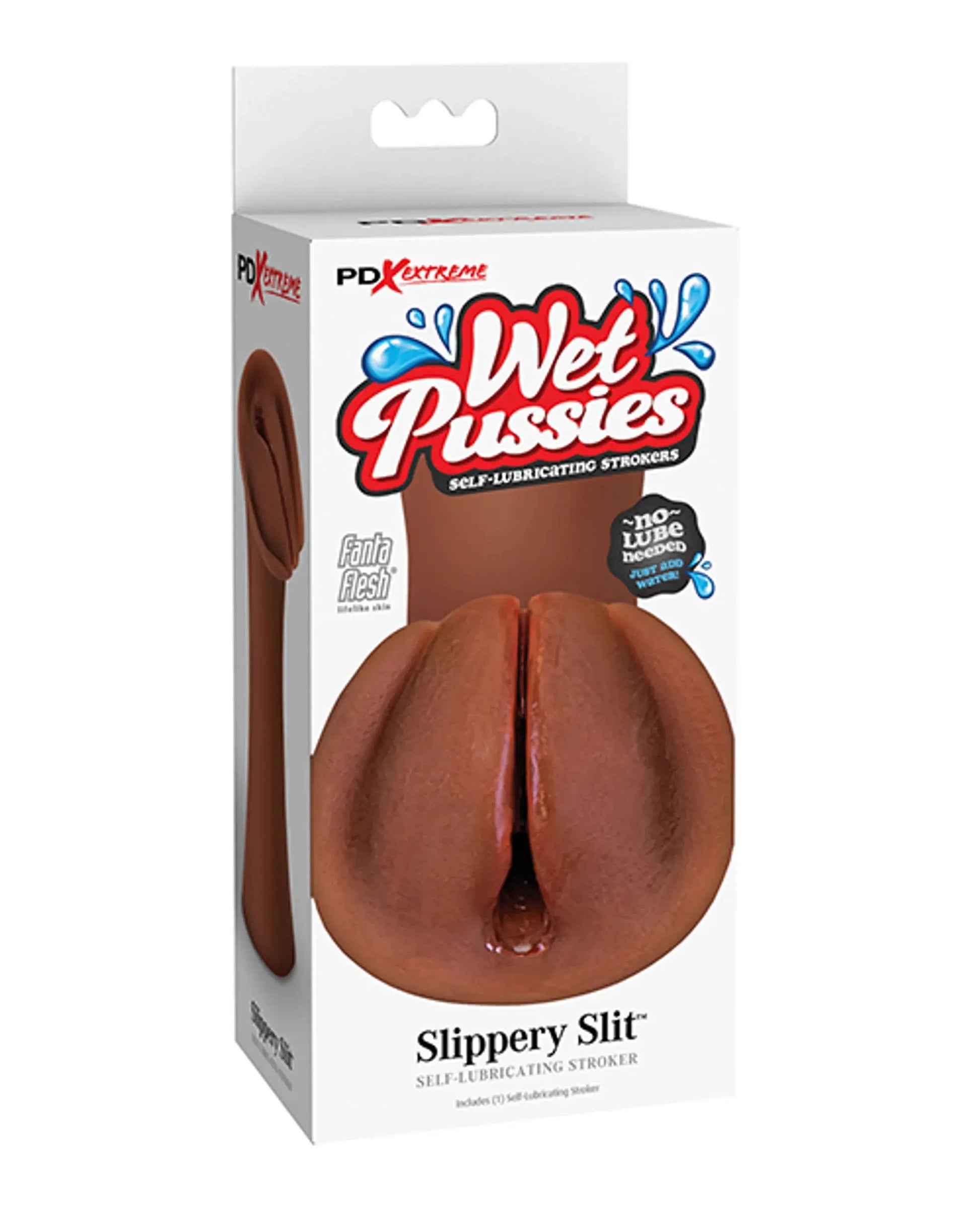 PDX EXTREME WET PUSSIES SLIPPERY SLIT BROWN Pipedream Products