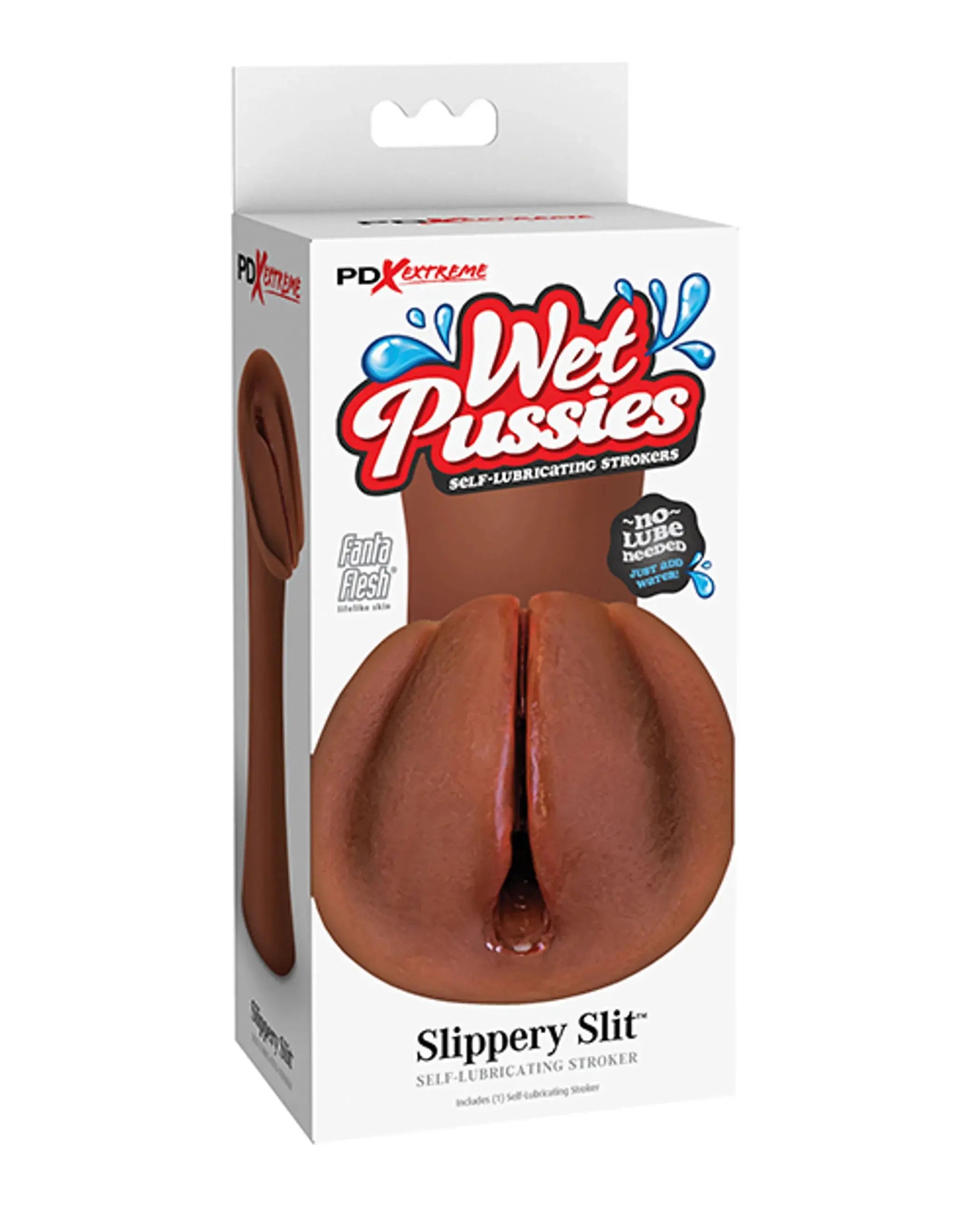 PDX EXTREME WET PUSSIES SLIPPERY SLIT BROWN Pipedream Products