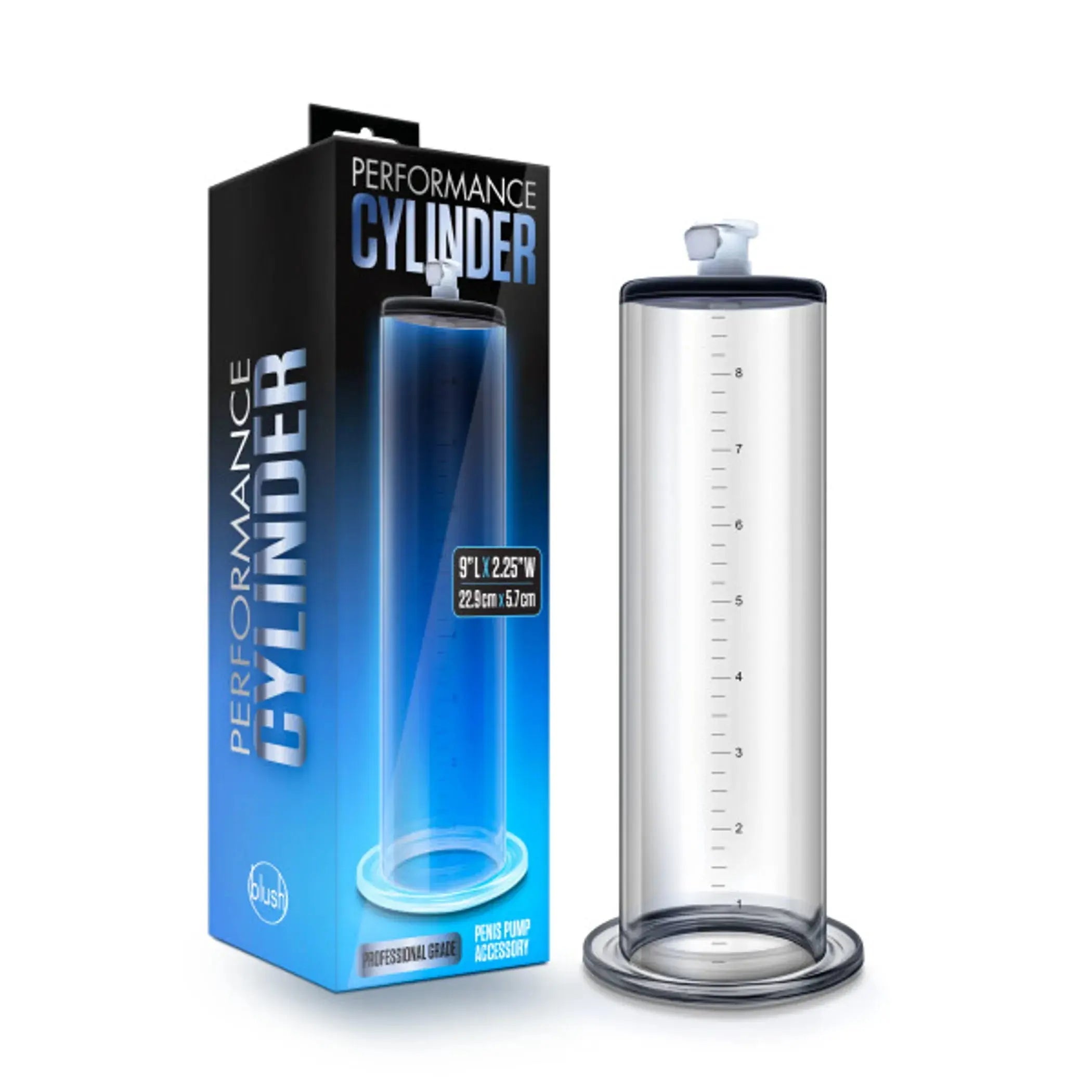 PERFORMANCE 9 IN X 2.25 IN PENIS PUMP CYLINDER CLEAR Blush Novelties