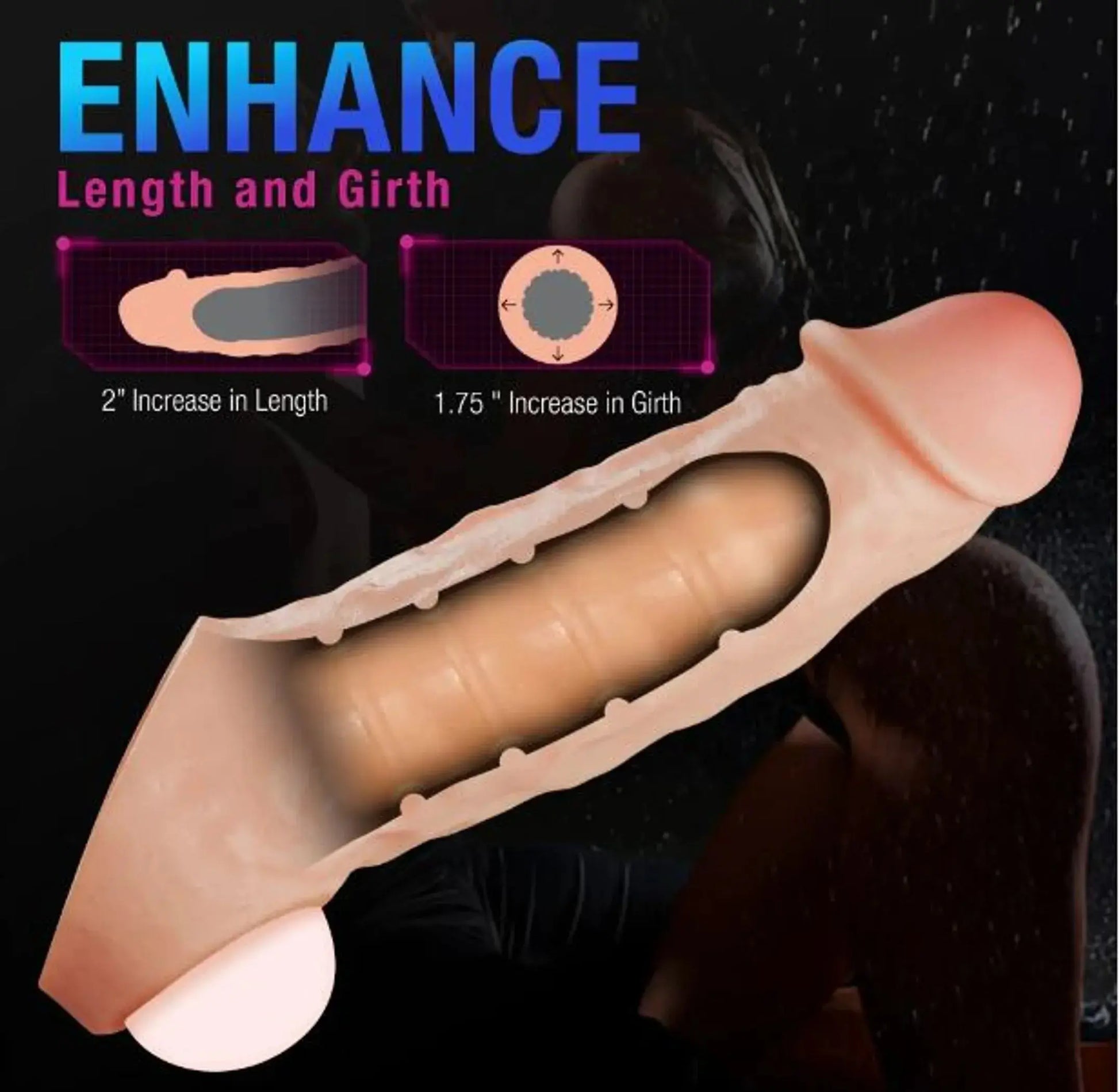 PERFORMANCE PLUS INTREPID 2IN SILICONE PENIS XTENDER BEIGE Blush Novelties