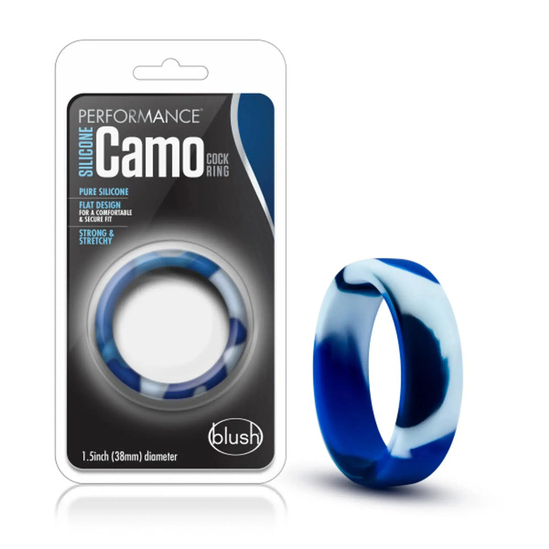 PERFORMANCE SILICONE CAMO COCK RING BLUE CAMOFLAUGE Blush Novelties