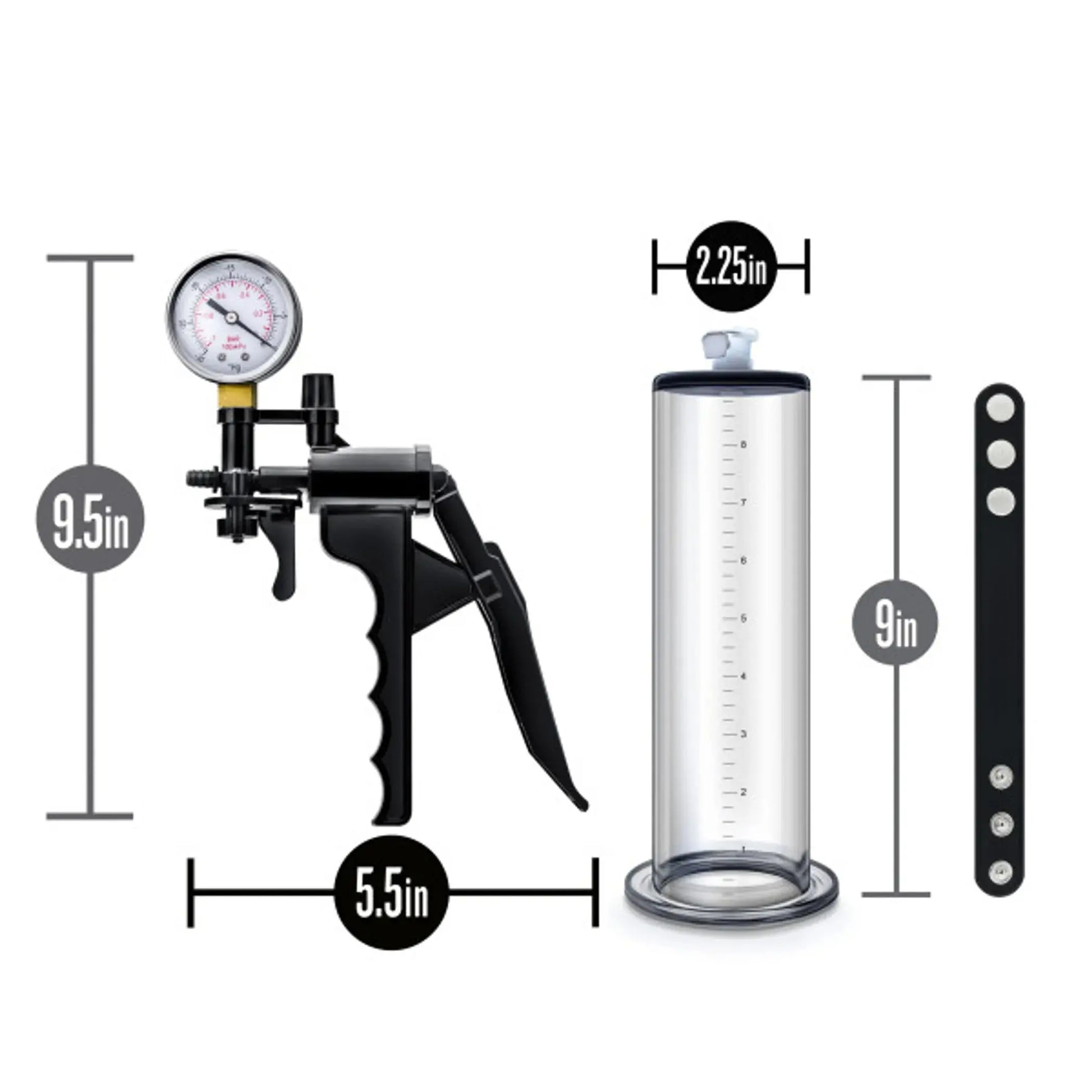 PERFORMANCE VX8 PREMIUM PENIS PUMP SYSTEM W/ SILICONE COCK STRAP CLEAR Blush Novelties