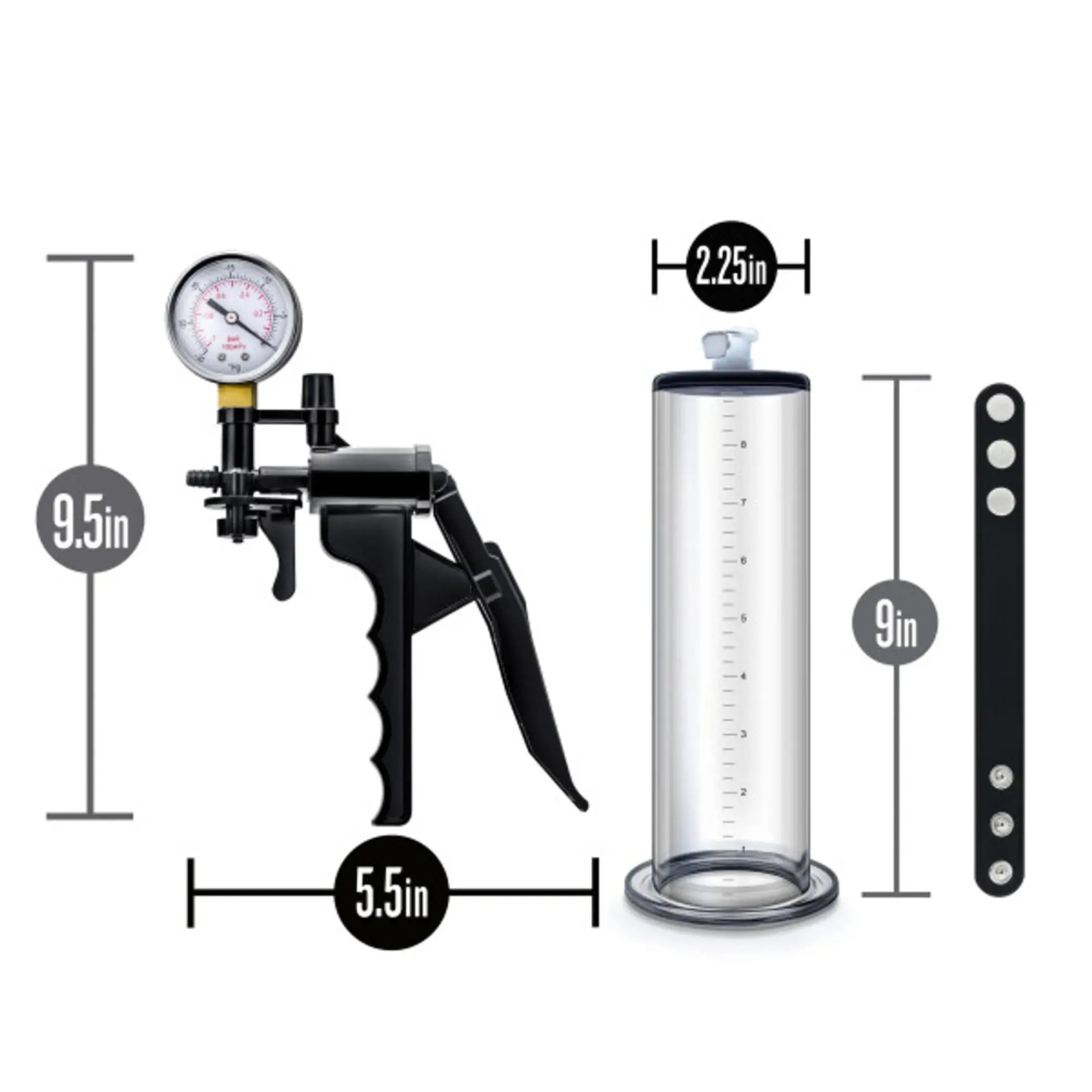 PERFORMANCE VX8 PREMIUM PENIS PUMP SYSTEM W/ SILICONE COCK STRAP CLEAR Blush Novelties