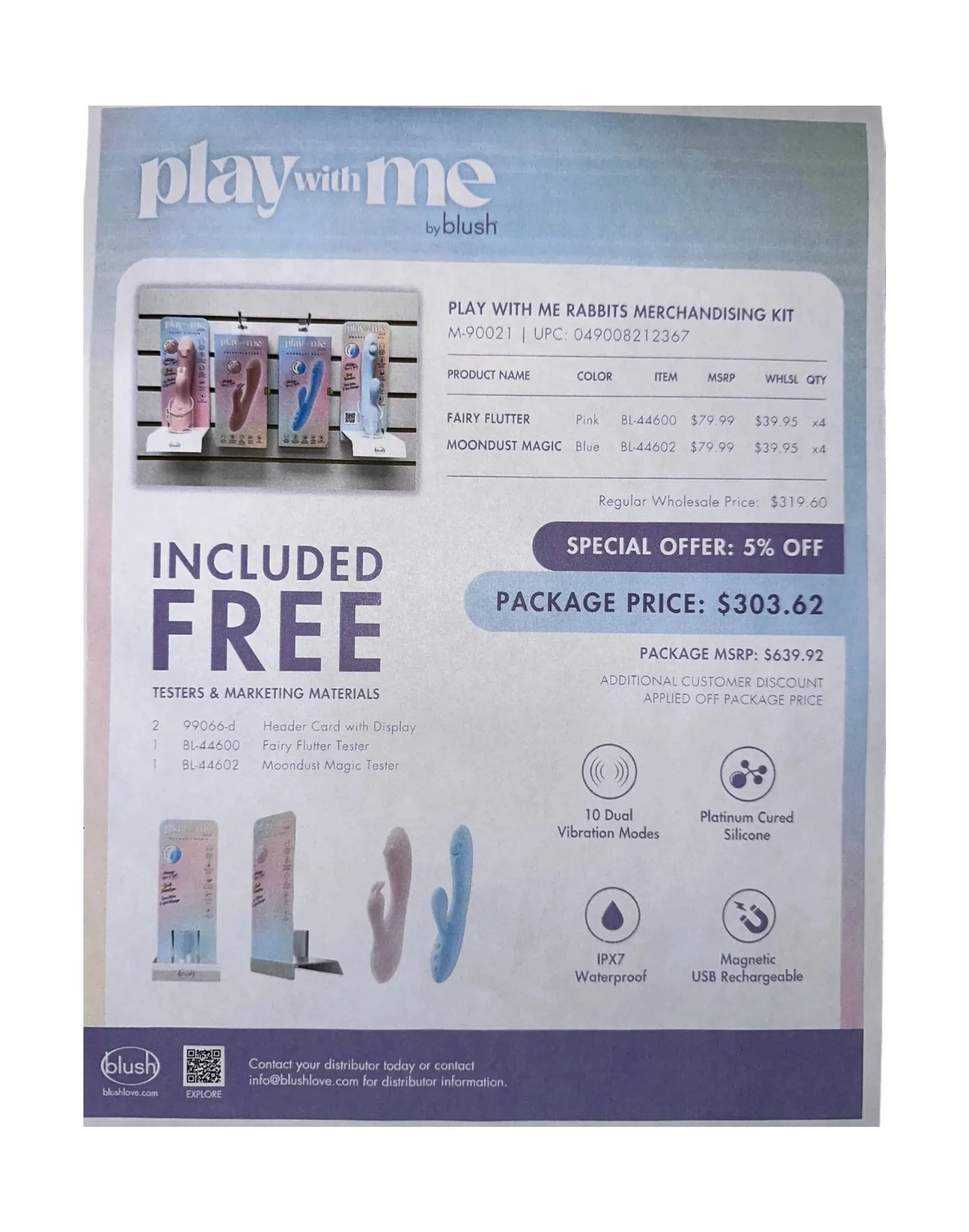 PLAY WITH ME RABBITS MERCHANDISING KIT Blush Novelties