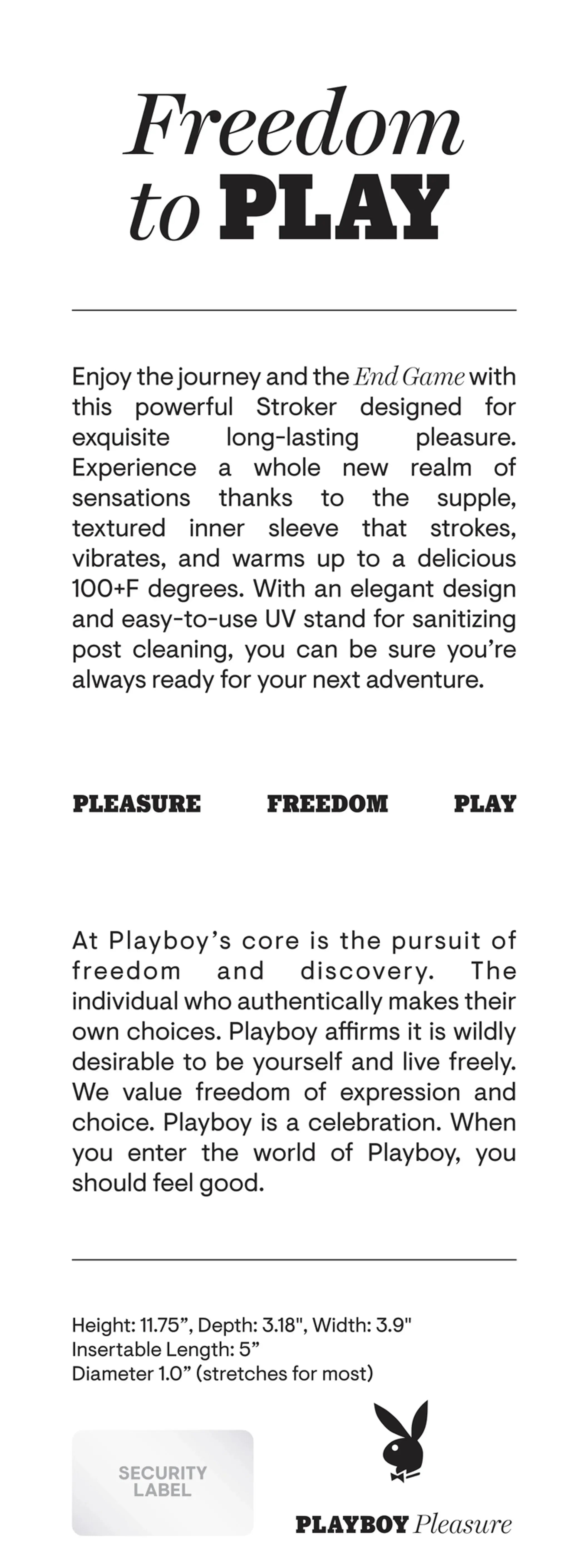 PLAYBOY END GAME Evolved Novelties