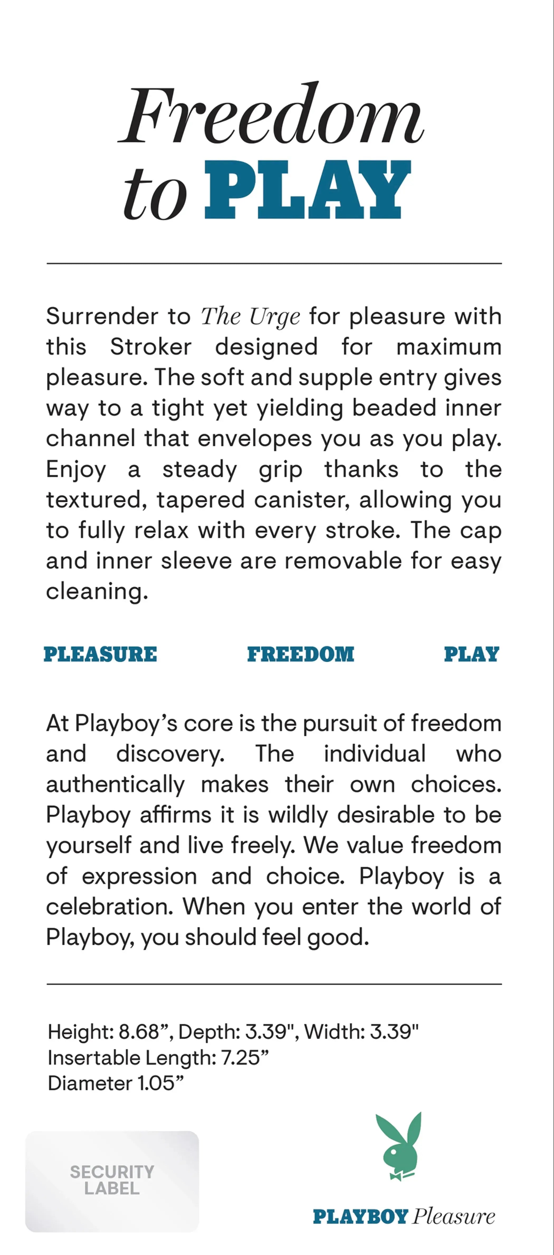 PLAYBOY THE URGE MEDIUM Evolved Novelties