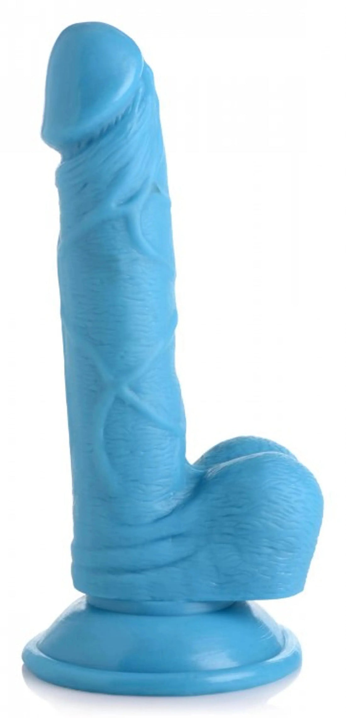 POP 6.5IN DILDO W/ BALLS BLUE XR Brands