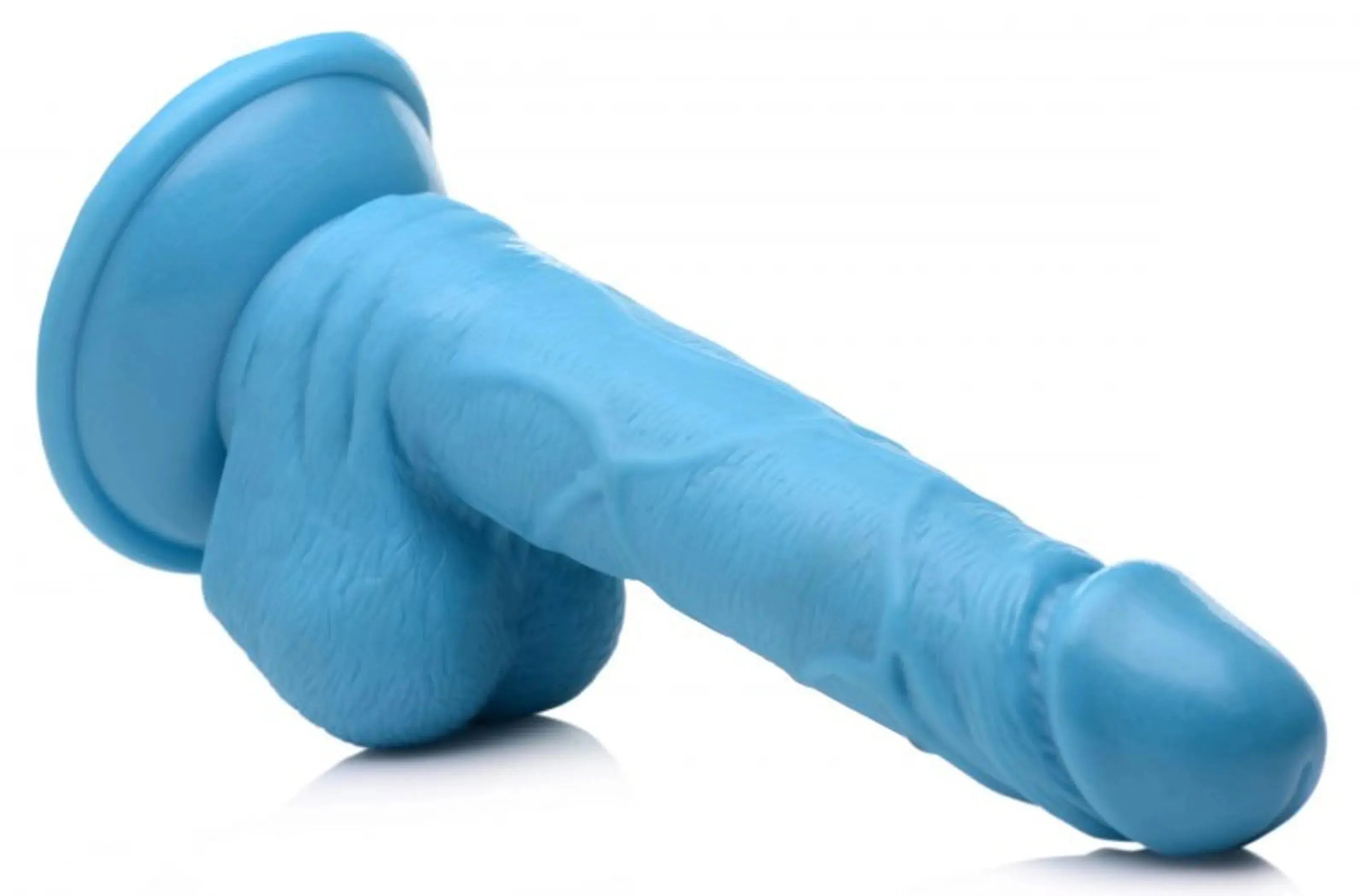 POP 6.5IN DILDO W/ BALLS BLUE XR Brands