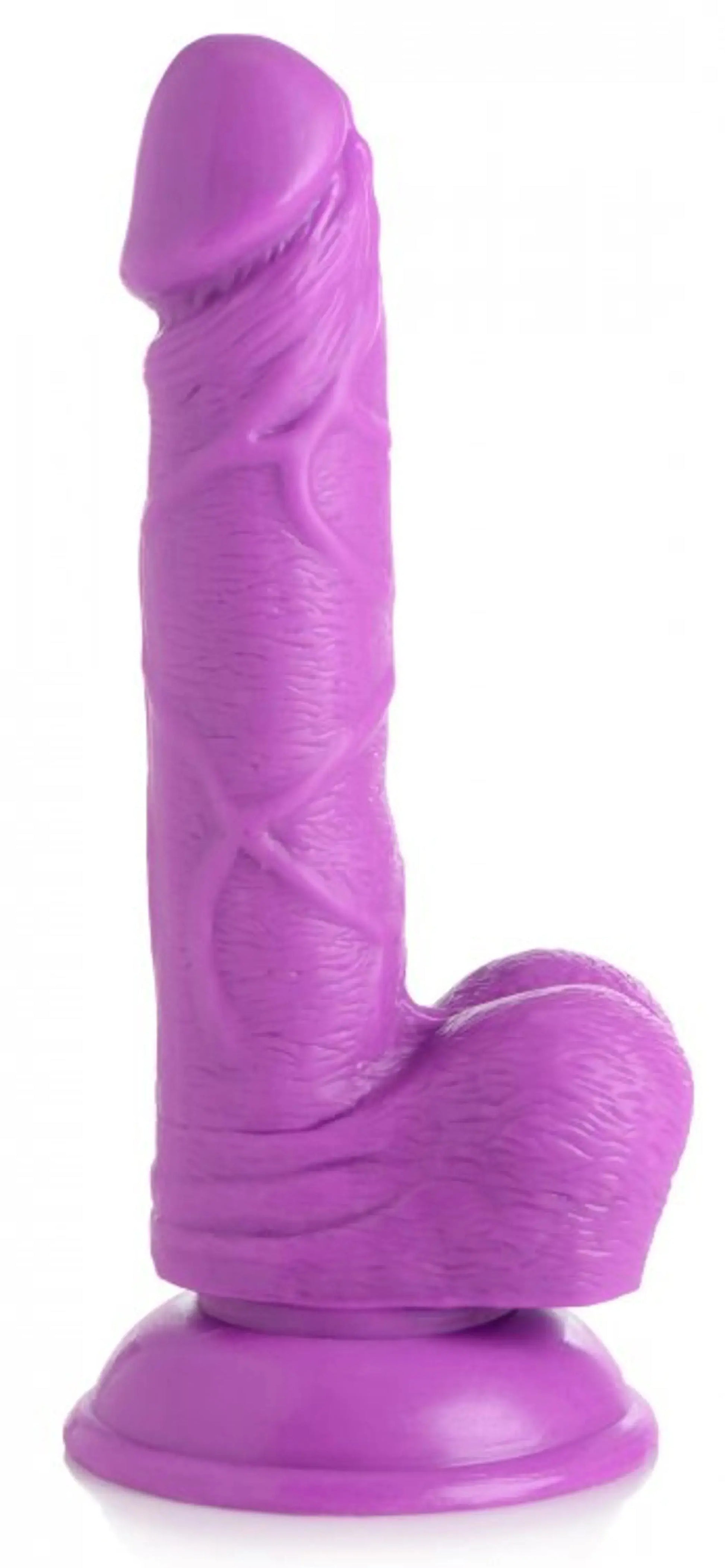 POP 6.5IN DILDO W/ BALLS PURPLE XR Brands