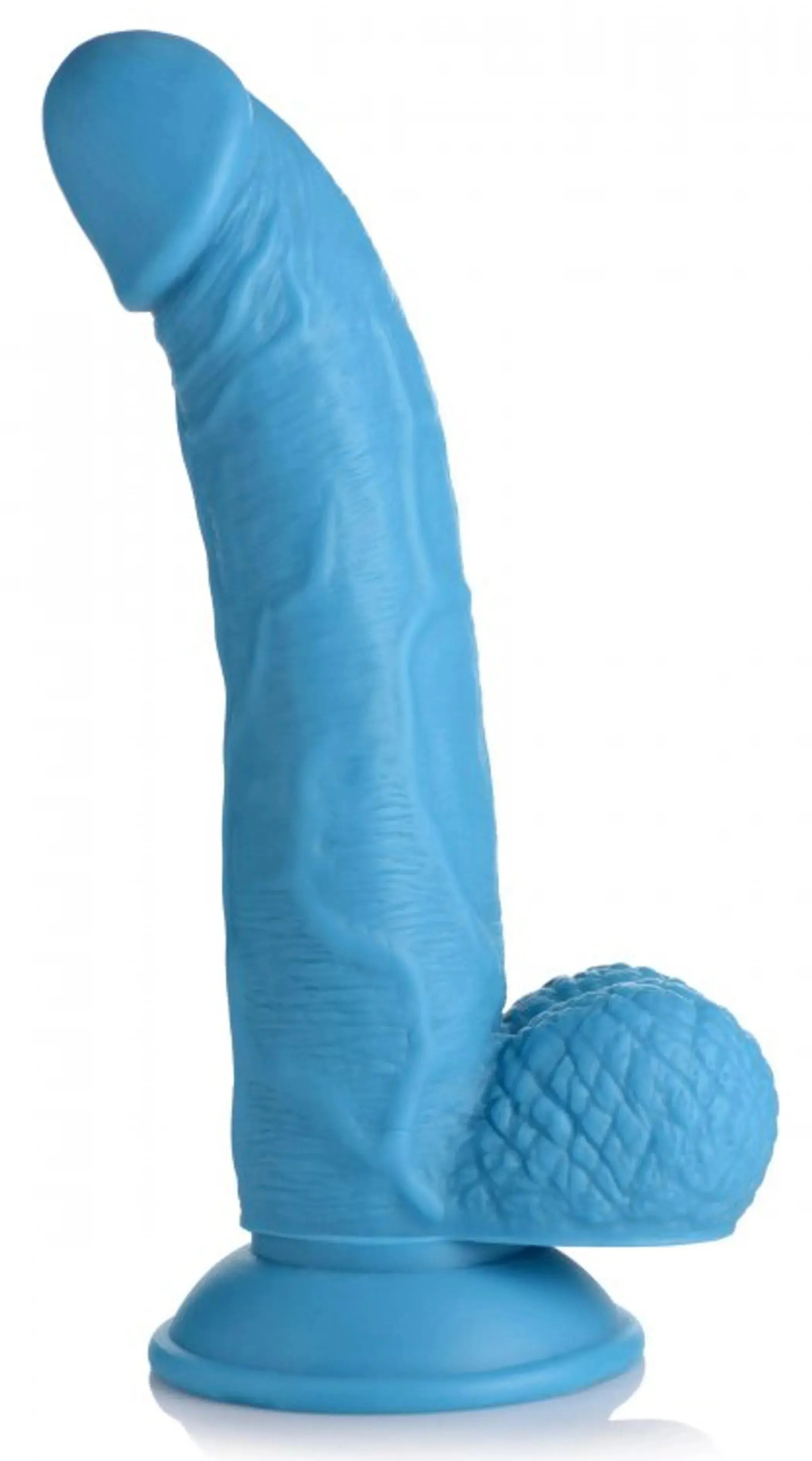 POP 7.5IN DILDO W/ BALLS BLUE XR Brands