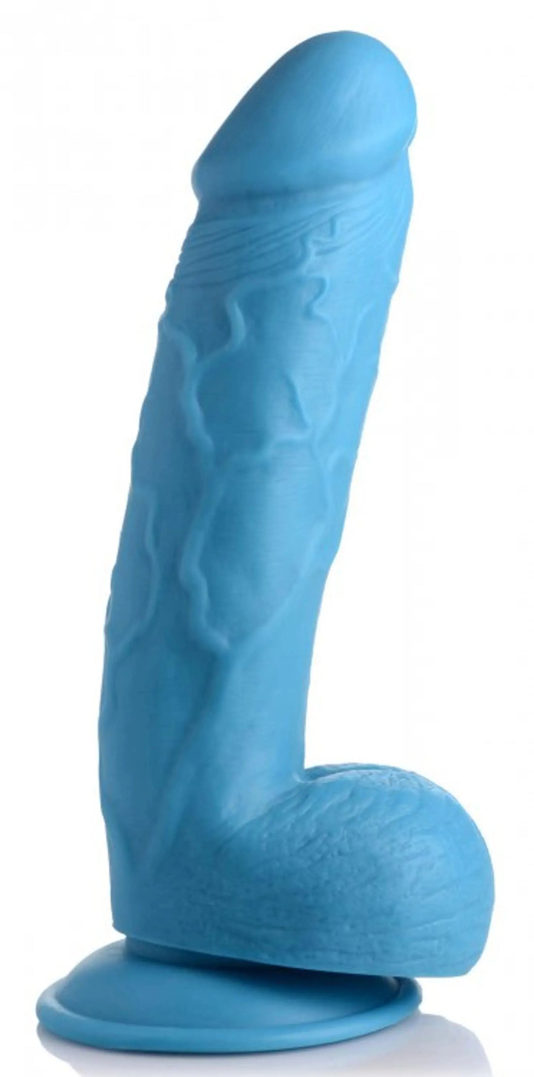 POP 8.25IN DILDO W/ BALLS BLUE XR Brands