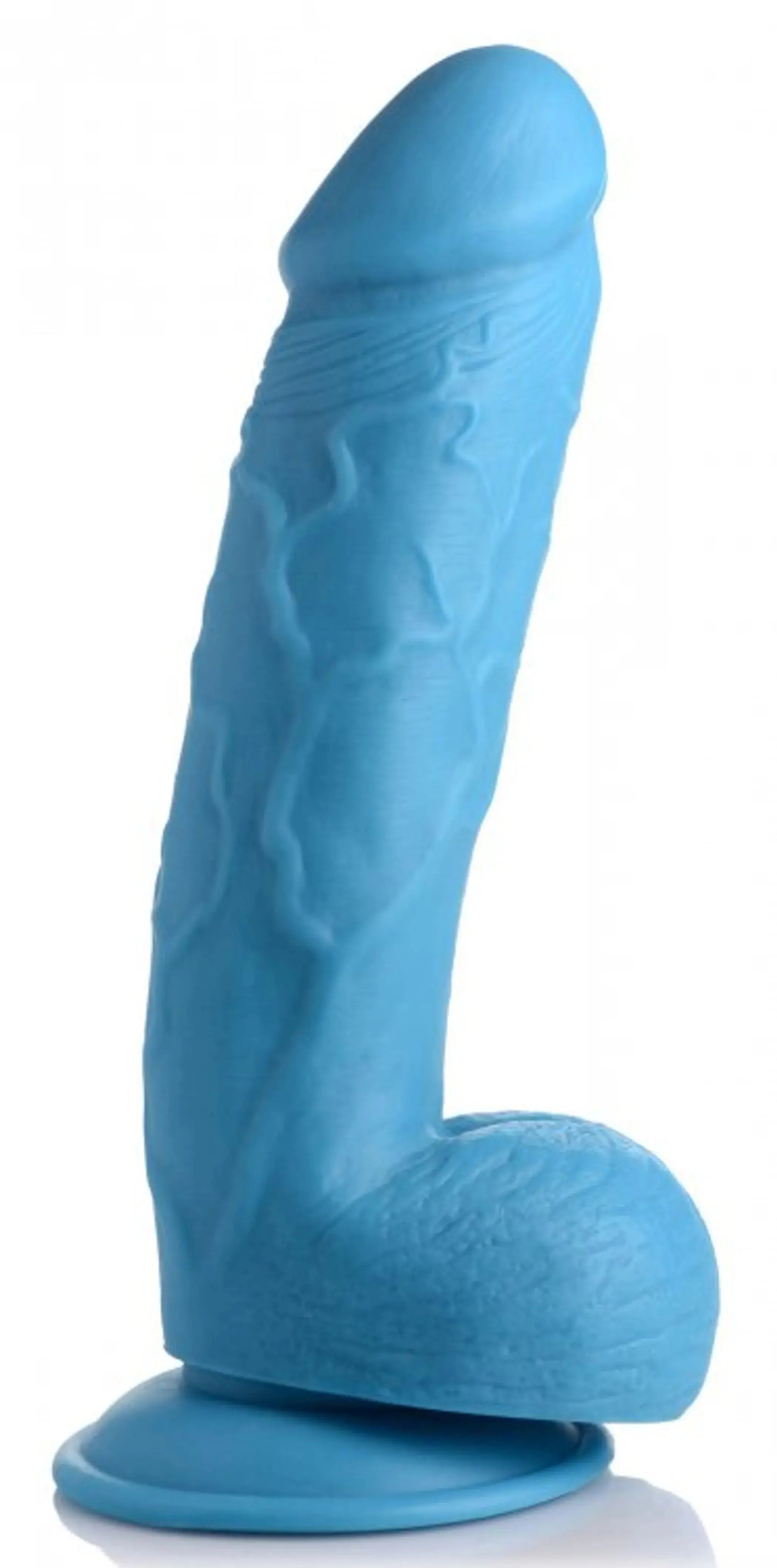 POP 8.25IN DILDO W/ BALLS BLUE XR Brands