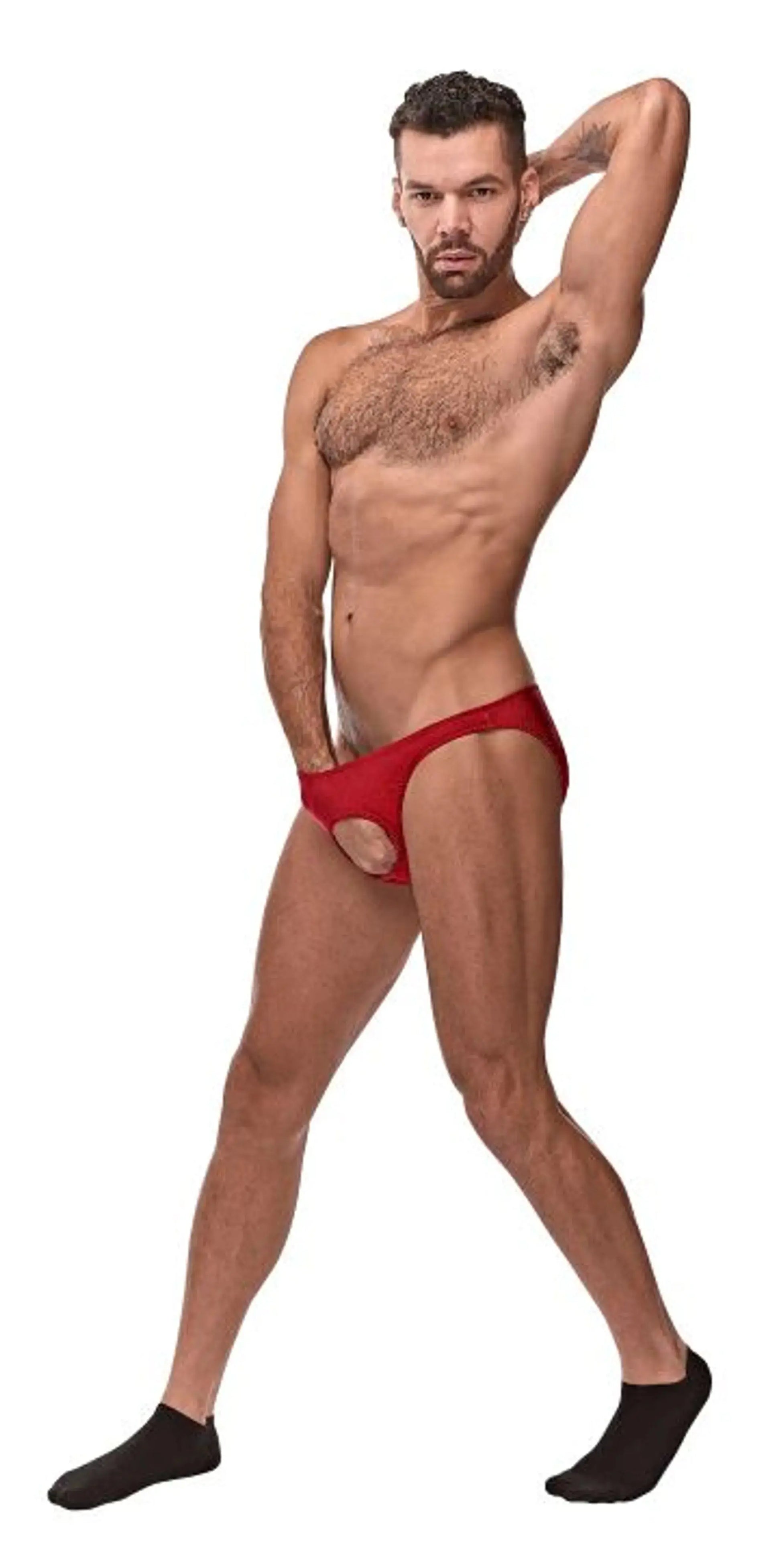 POUCHLESS BRIEF RED O/S Male Power Lingerie