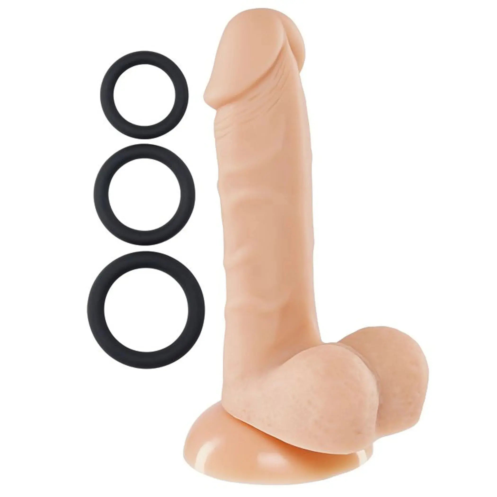 PRO SENSUAL PREMIUM SILICONE DONG W/ 3 C RINGS LIGHT 6 " Cloud 9 Novelties
