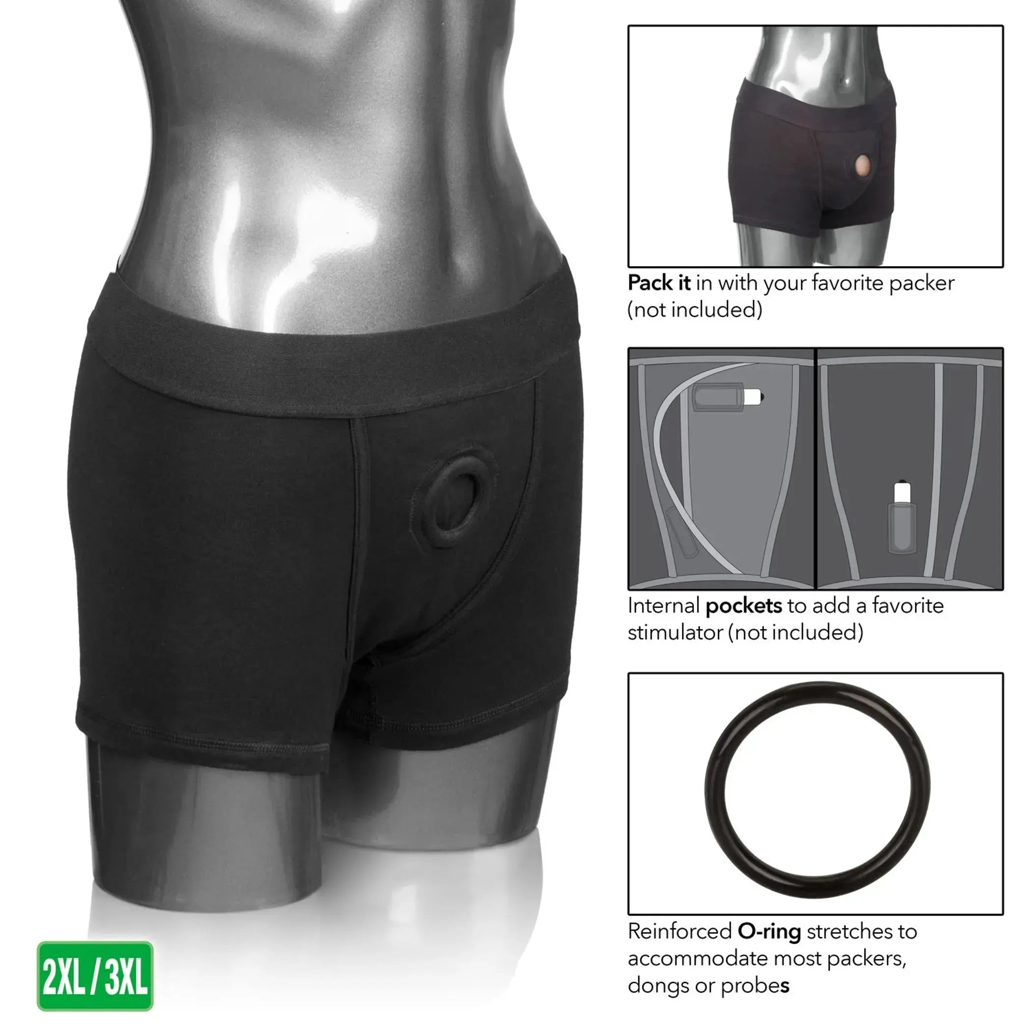 Packer Gear Black Boxer Brief Harness California Exotic Novelties