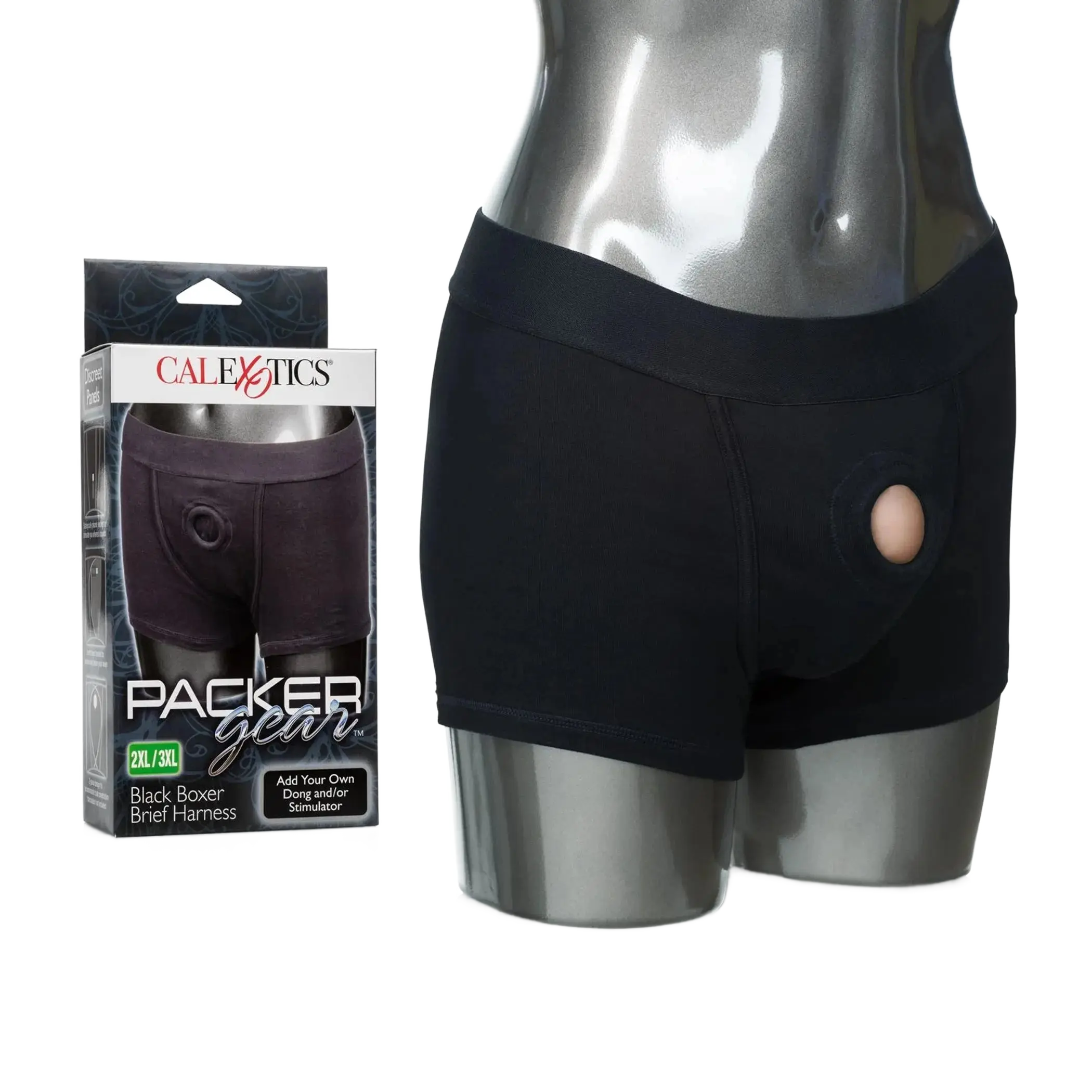 PACKER GEAR BLACK BOXER BRIEF HARNESS California Exotic Novelties