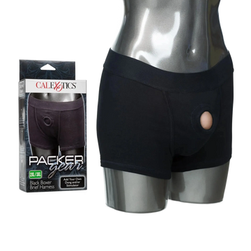 PACKER GEAR BLACK BOXER BRIEF HARNESS California Exotic Novelties