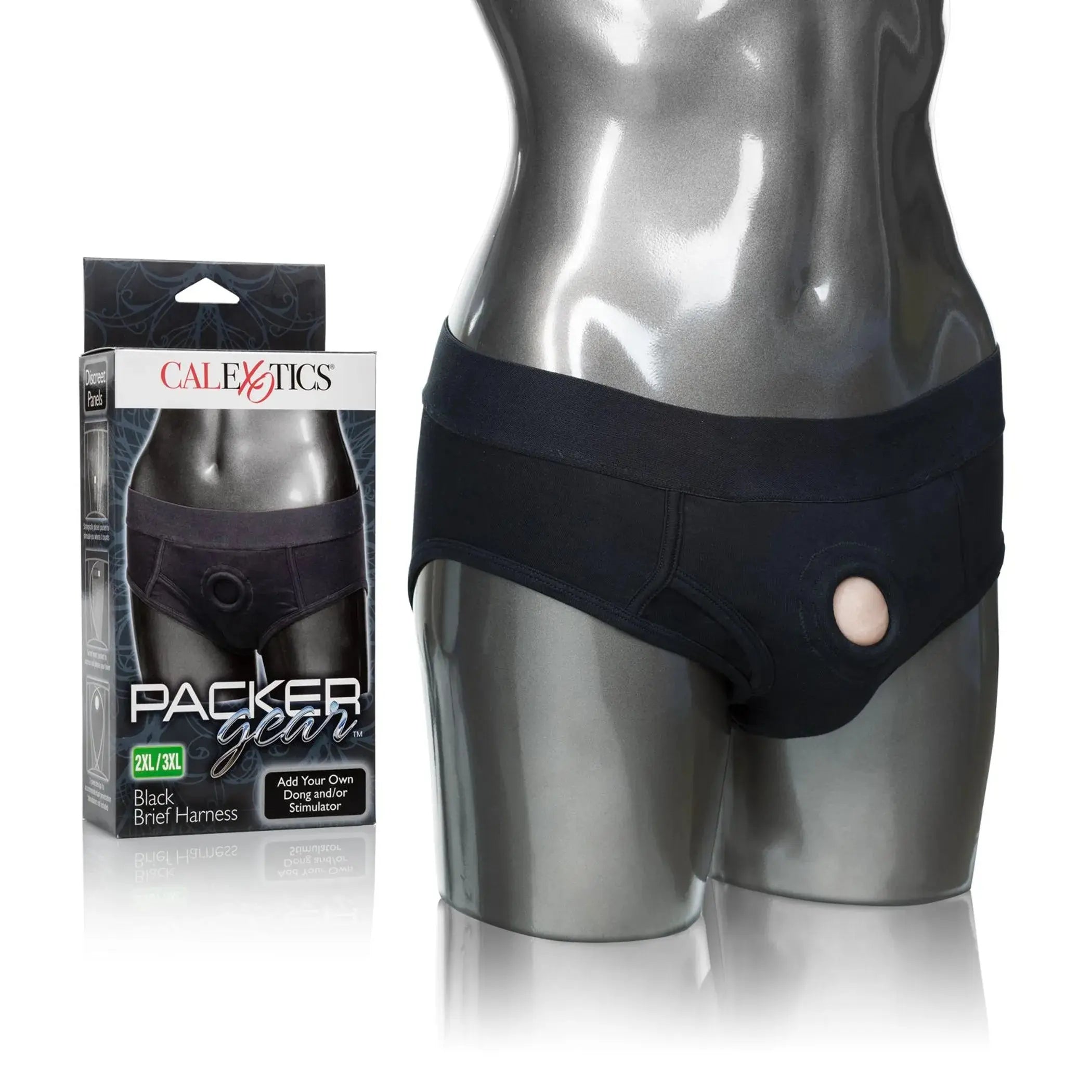 Packer Gear Black Brief Harness 2XL/3XL California Exotic Novelties
