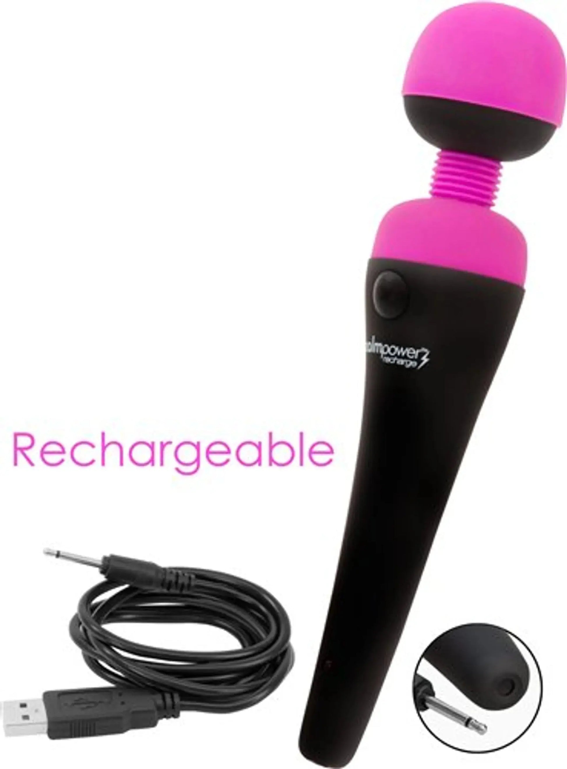 Palm Power Massager Fuschia Rechargeable BMS Enterprises