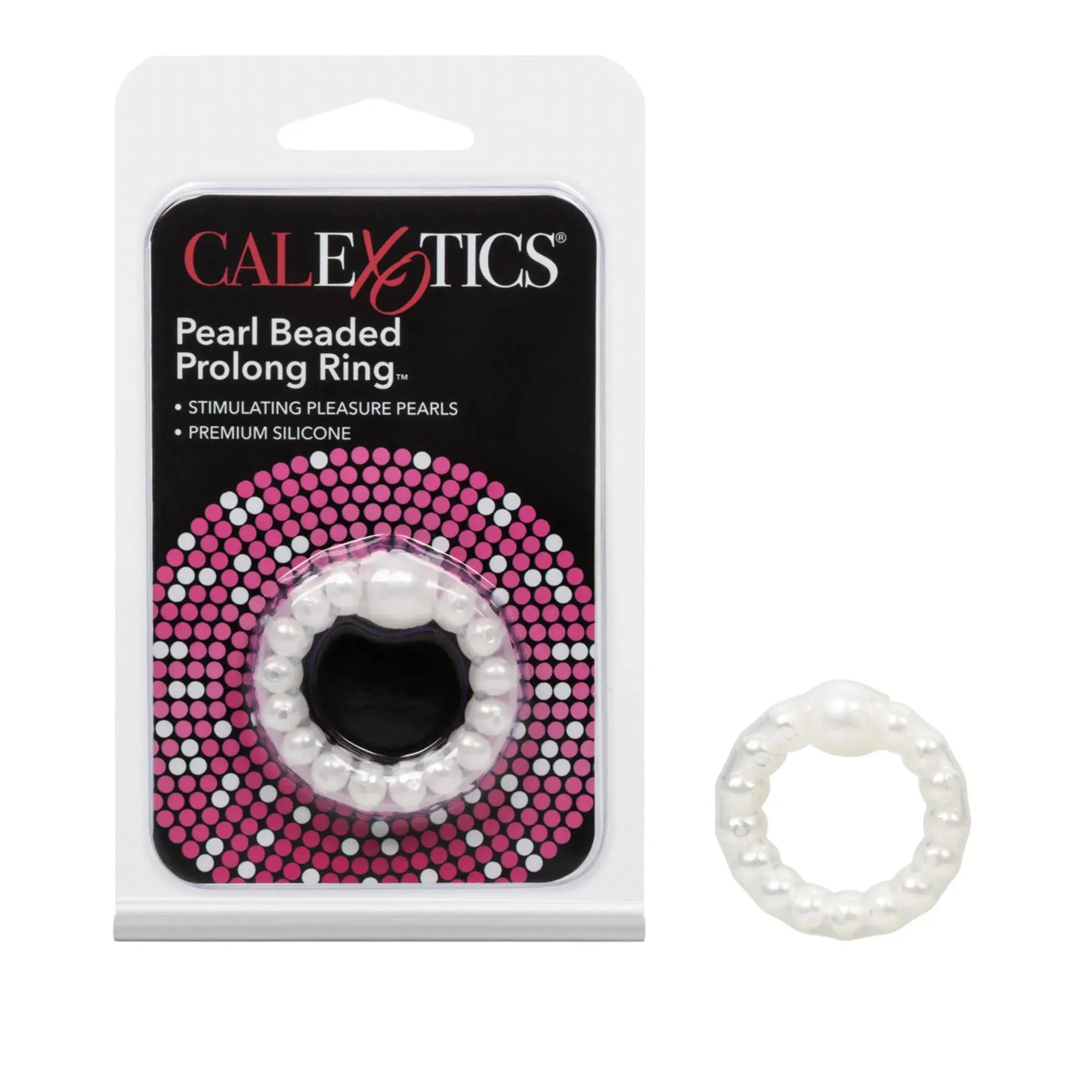 Pearl Bead Prolong Ring White California Exotic Novelties