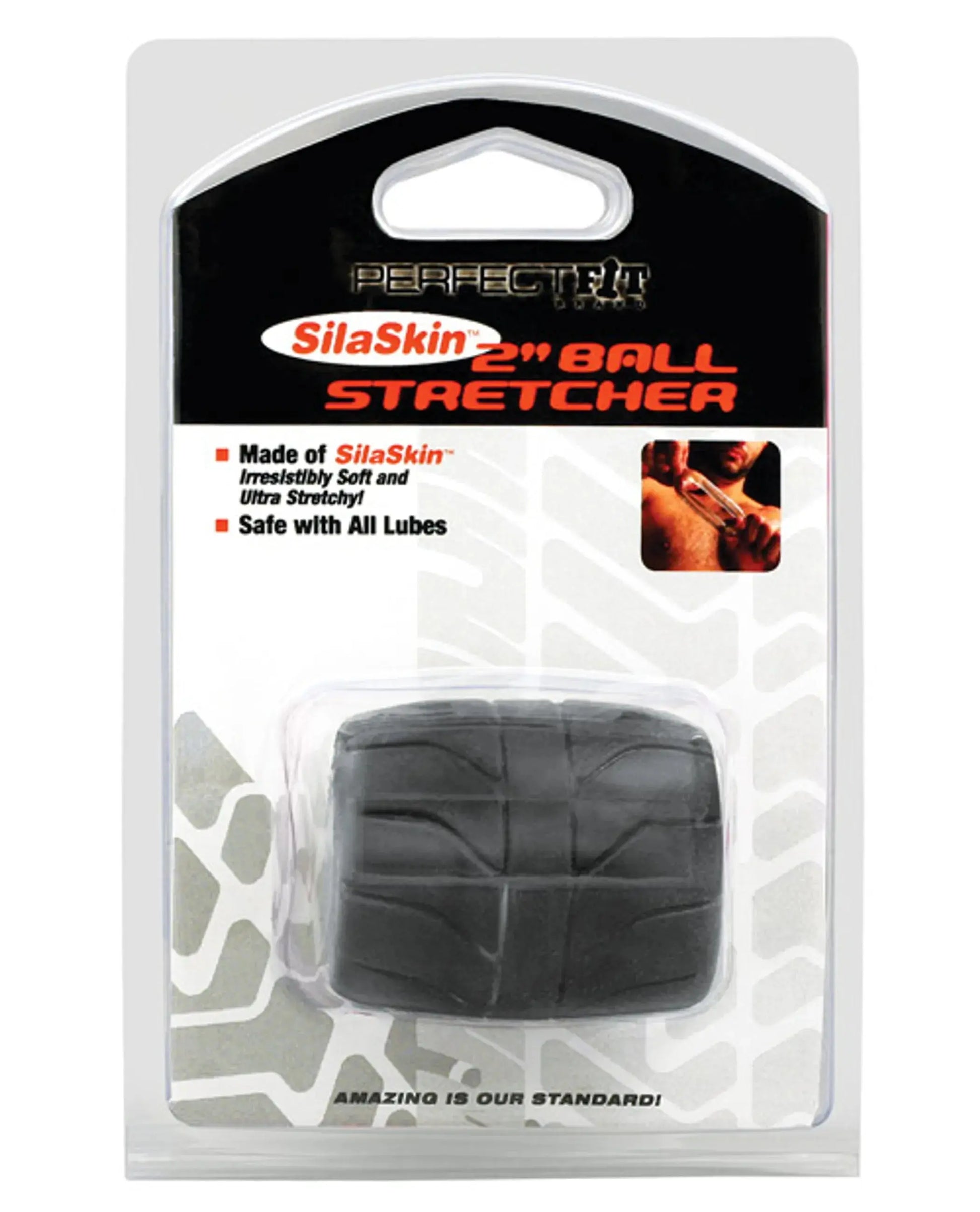 Perfect Fit Silaskin Ball Stretcher 2in Black Perfect Fit