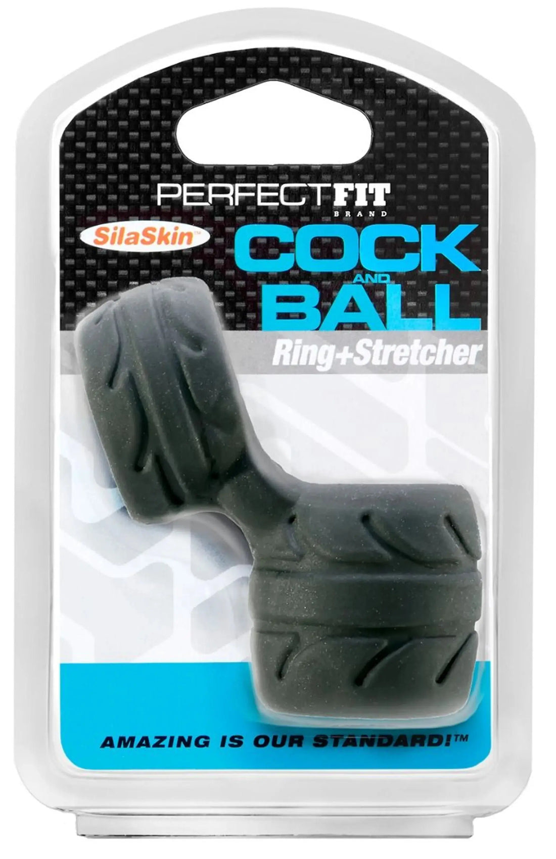 Perfect Fit Siliskin Cock & Ball Black Perfect Fit
