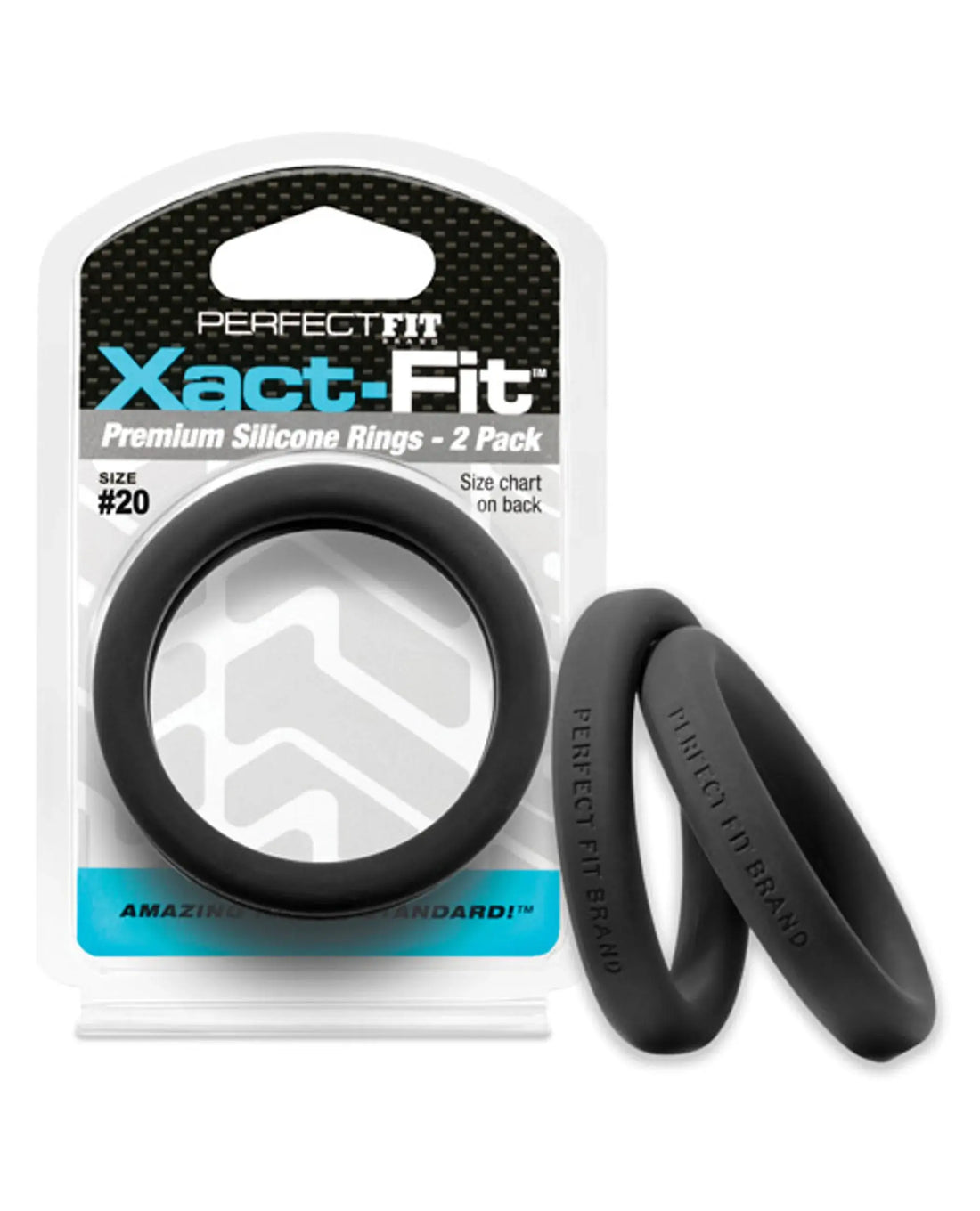 Perfect Fit Xact-Fit Ring 2 Pack Black Perfect Fit