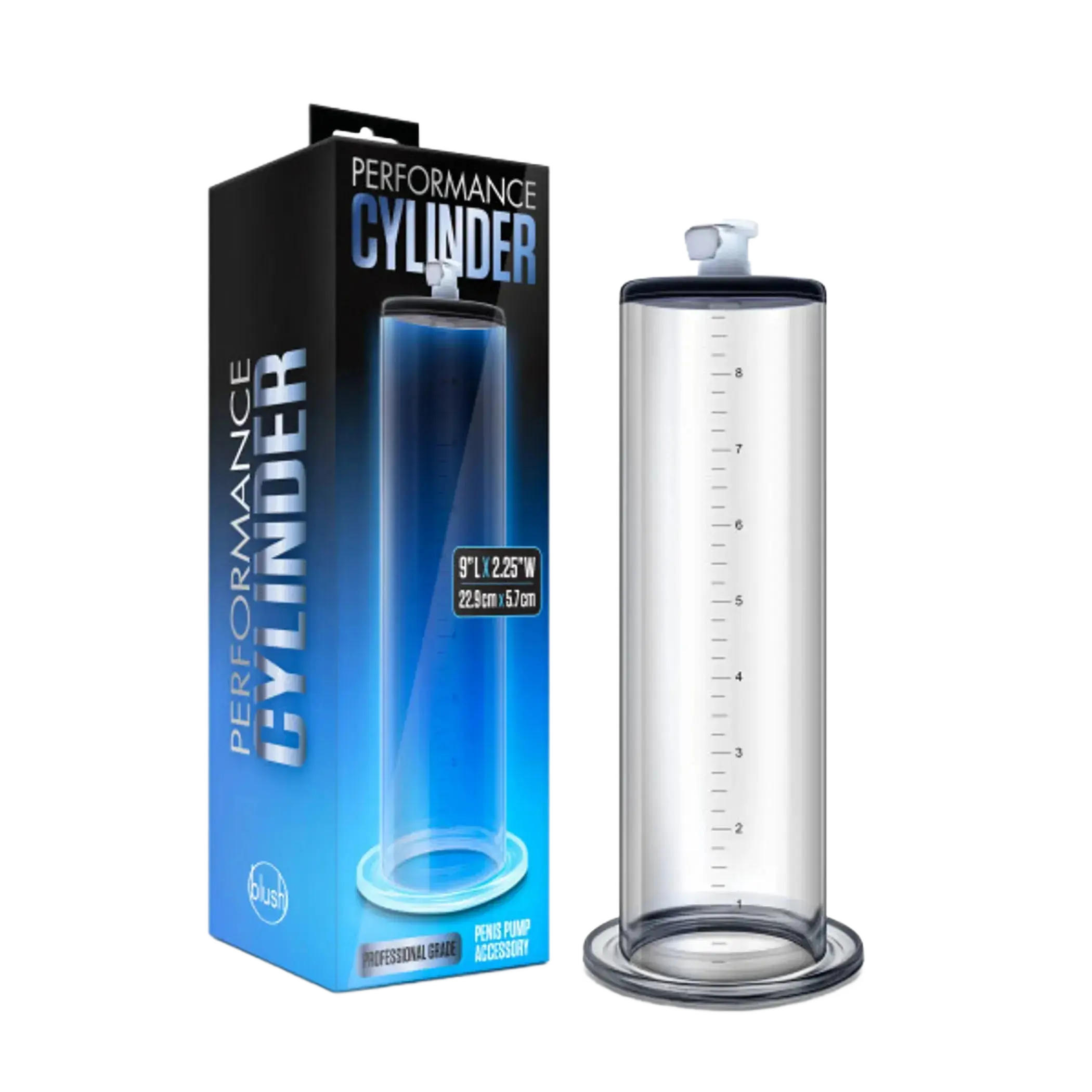 PERFORMANCE 9 IN X 2.25 IN PENIS PUMP CYLINDER CLEAR Blush Novelties