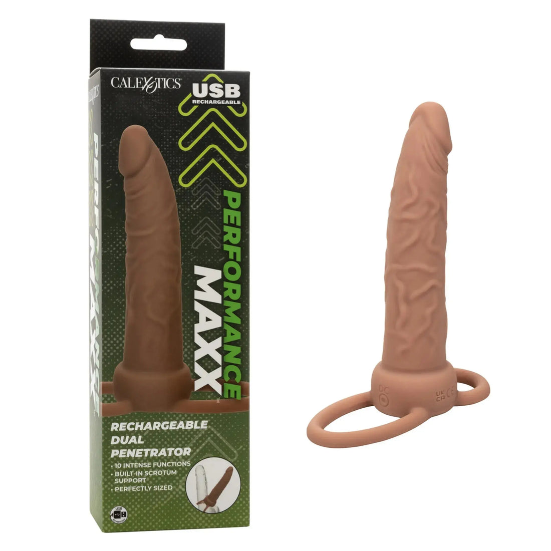 Performance Maxx Rechargeable Dual Penetrator Brown California Exotic Novelties