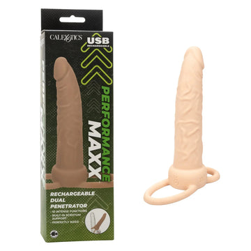 Performance Maxx Rechargeable Dual Penetrator Ivory California Exotic Novelties