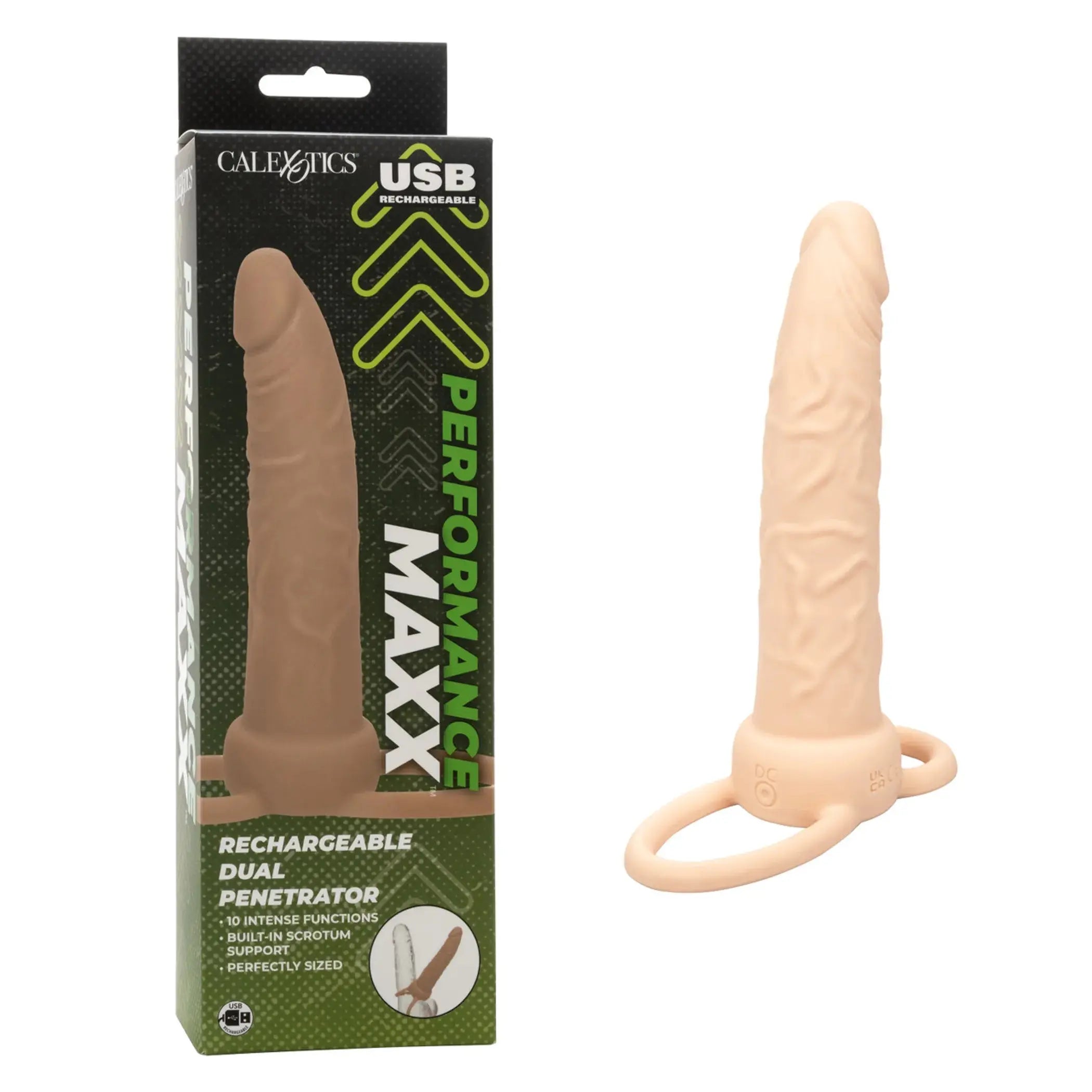 Performance Maxx Rechargeable Dual Penetrator Ivory California Exotic Novelties