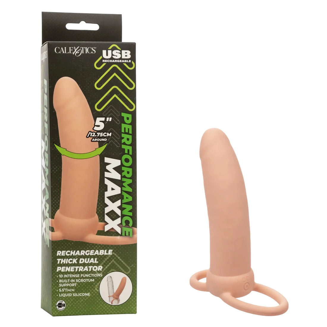 Performance Maxx Thick Dual Penetrator Ivory California Exotic Novelties