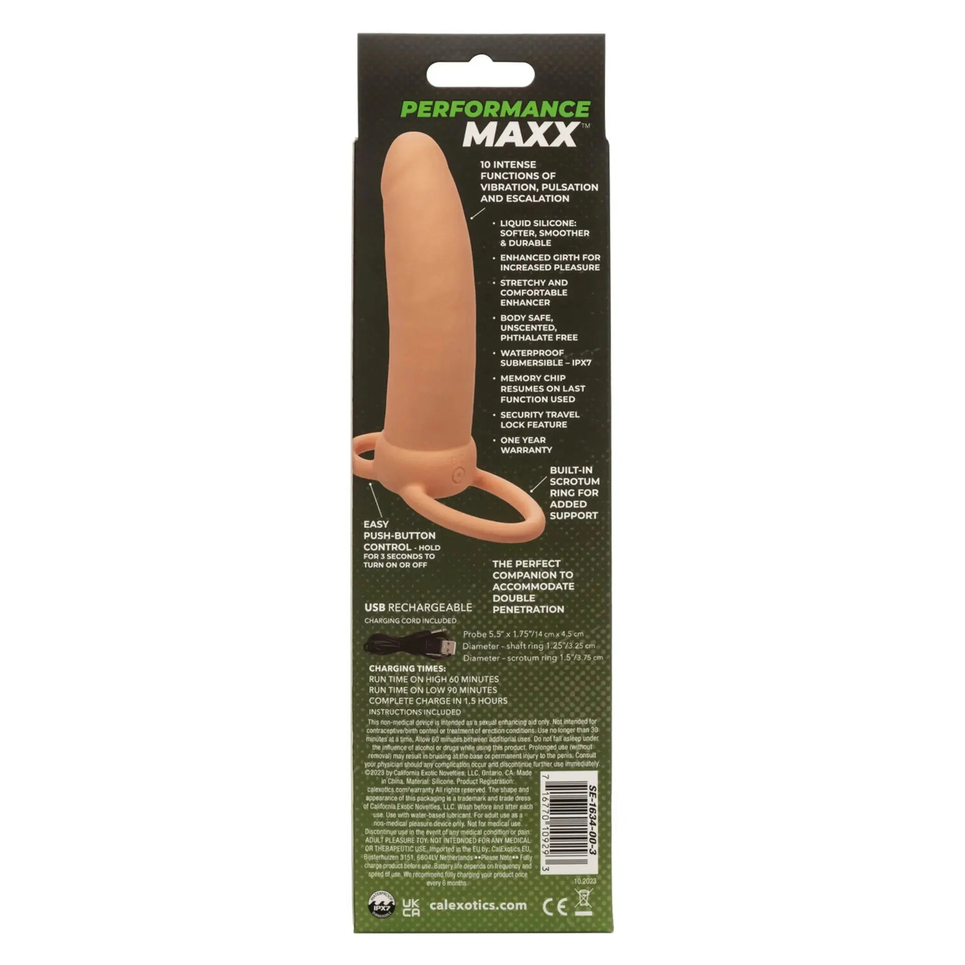 Performance Maxx Thick Dual Penetrator Ivory California Exotic Novelties