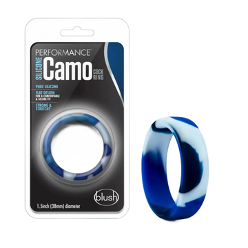 PERFORMANCE SILICONE CAMO COCK RING BLUE CAMOFLAUGE Blush Novelties