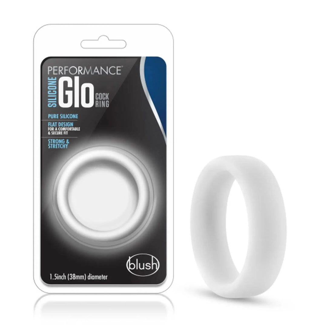 Performance Silicone Glo Cock Ring White Glow Blush Novelties