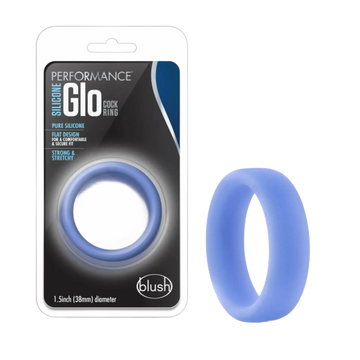 PERFORMANCE SILICONE GLO COCK RING BLUE GLOW Blush Novelties
