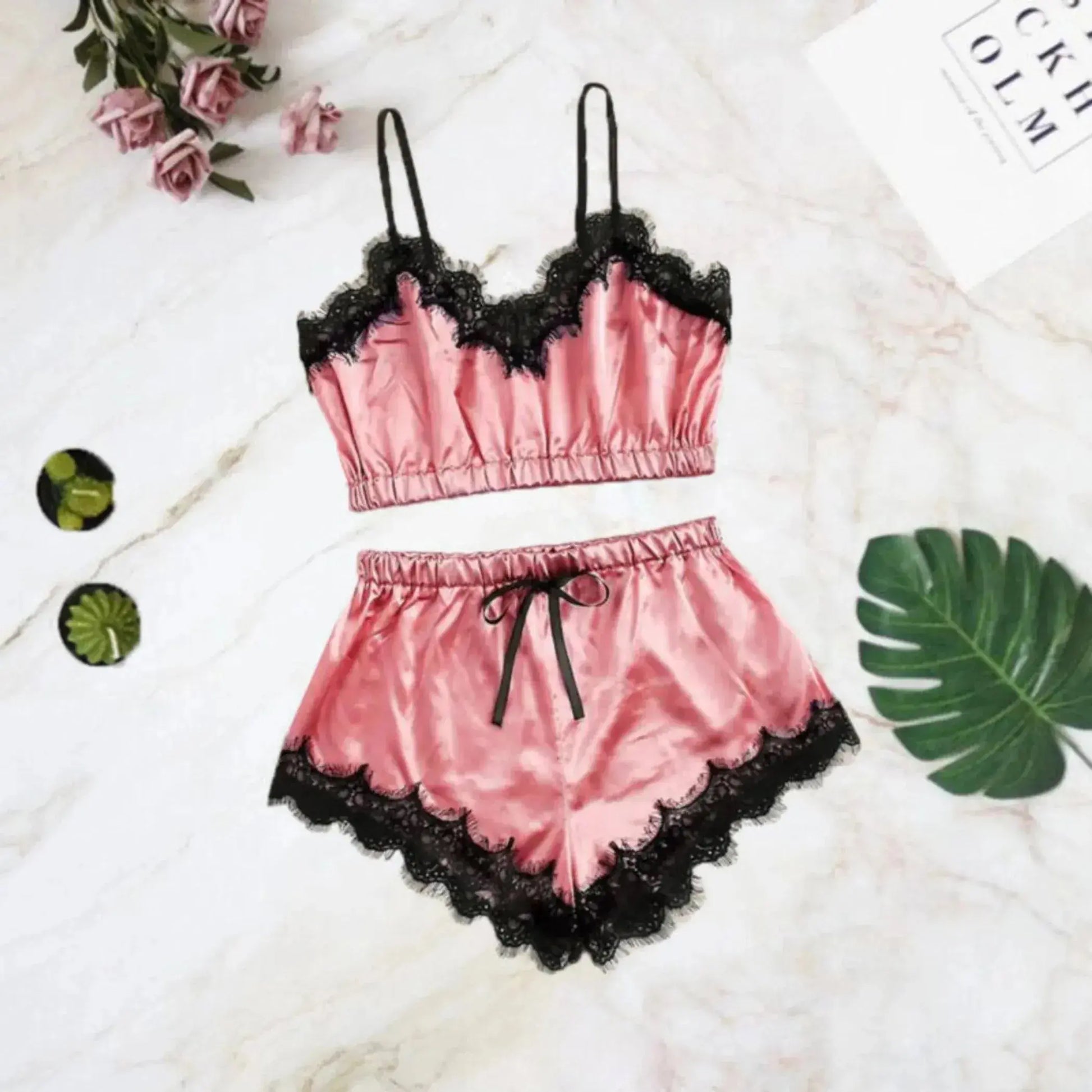 Phoenix Lace Silk Nightwear (2 Piece Set) La Belle Fantastique