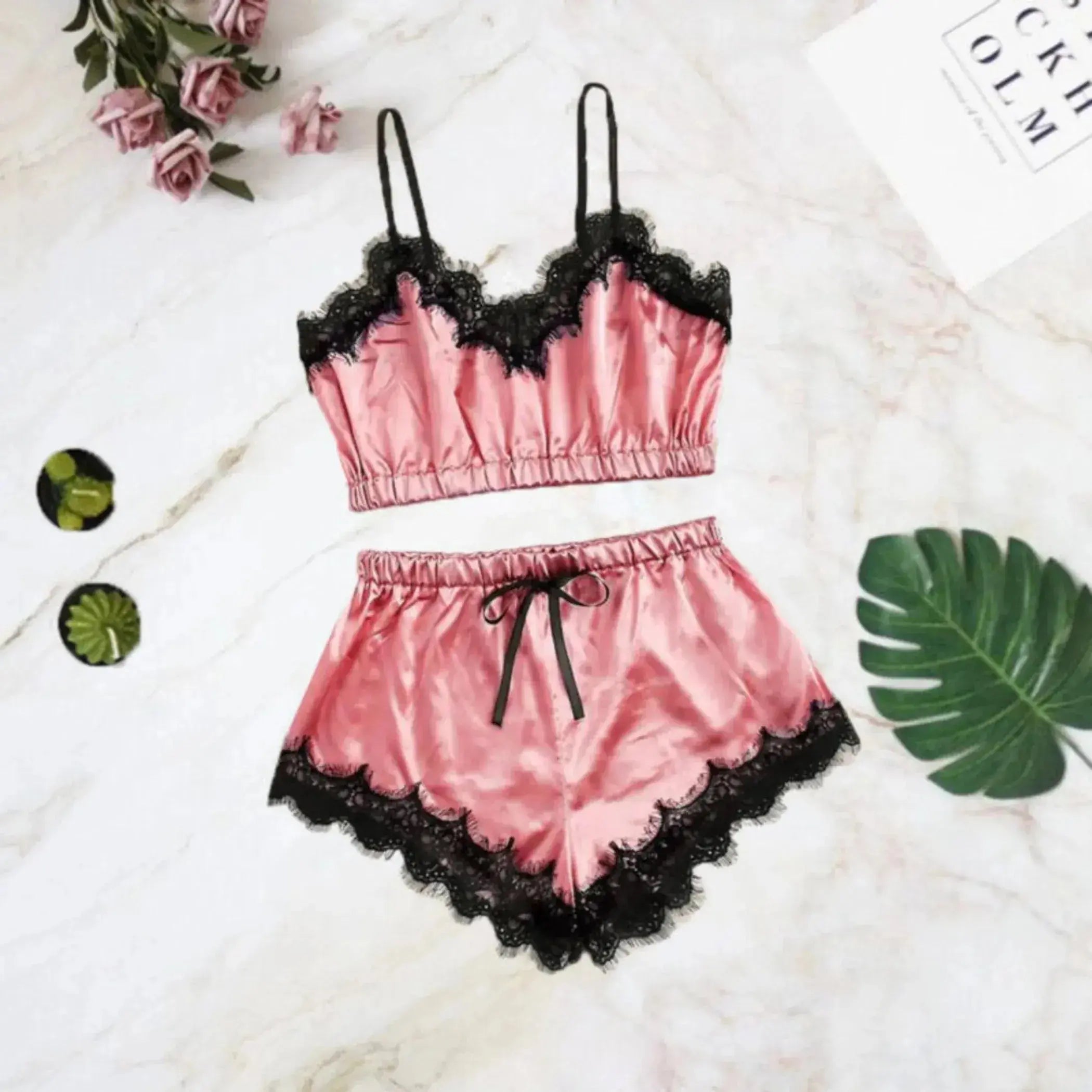 Phoenix Lace Silk Nightwear (2 Piece Set) La Belle Fantastique