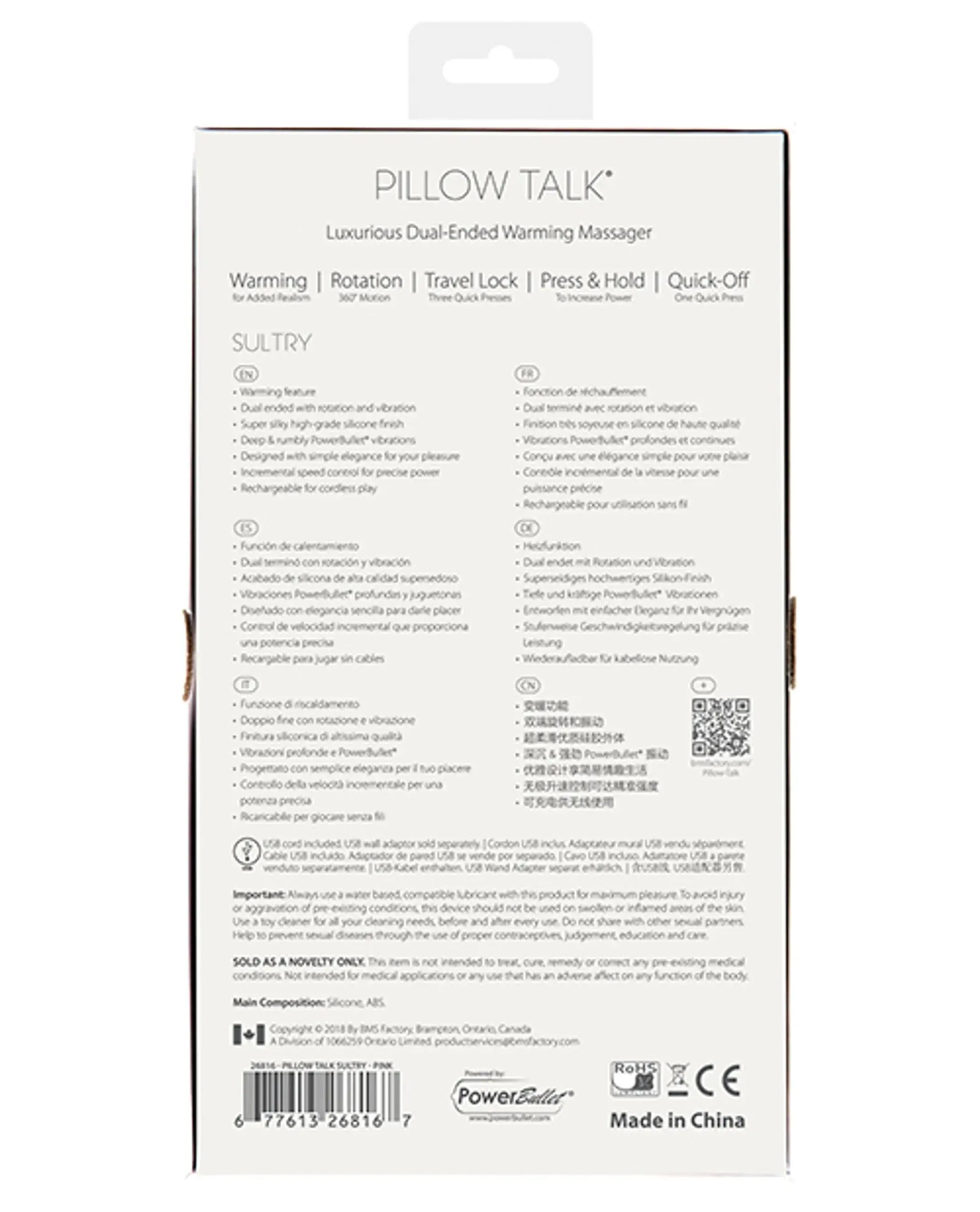 Pillow Talk Sultry Rotating Wand Pink BMS Enterprises