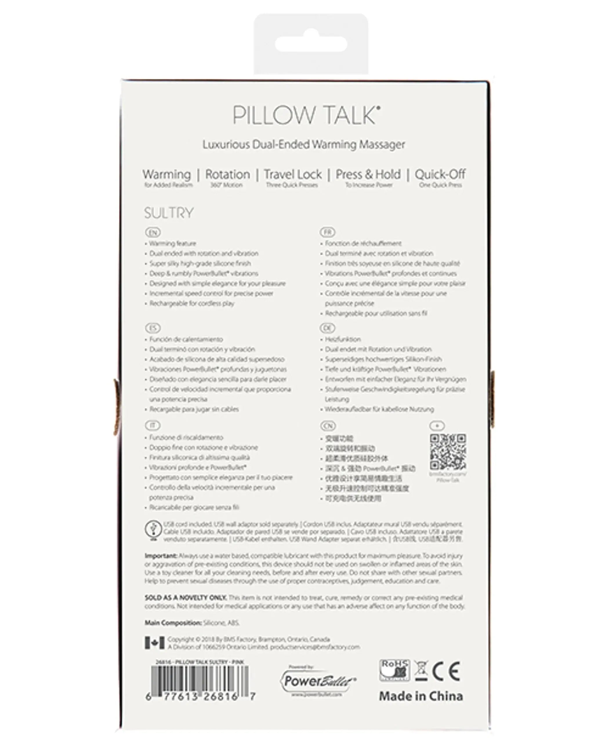 Pillow Talk Sultry Rotating Wand Pink BMS Enterprises