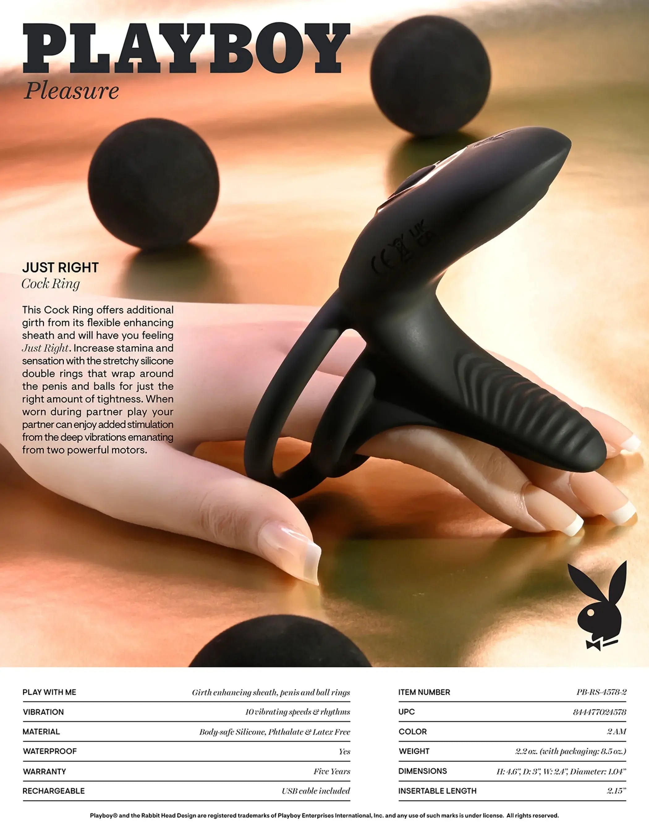 Playboy Just Right Love Ring Evolved Novelties