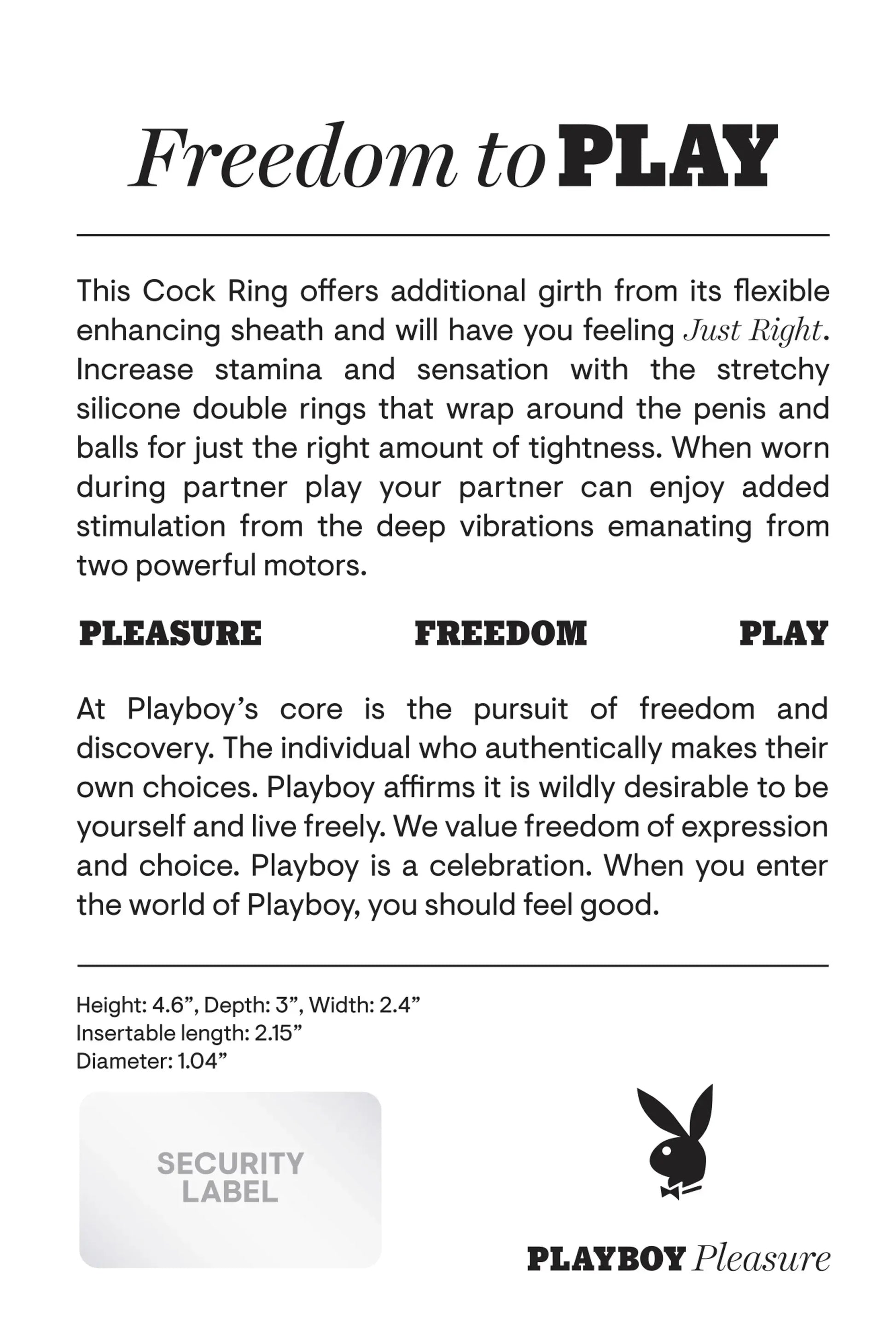 Playboy Just Right Love Ring Evolved Novelties