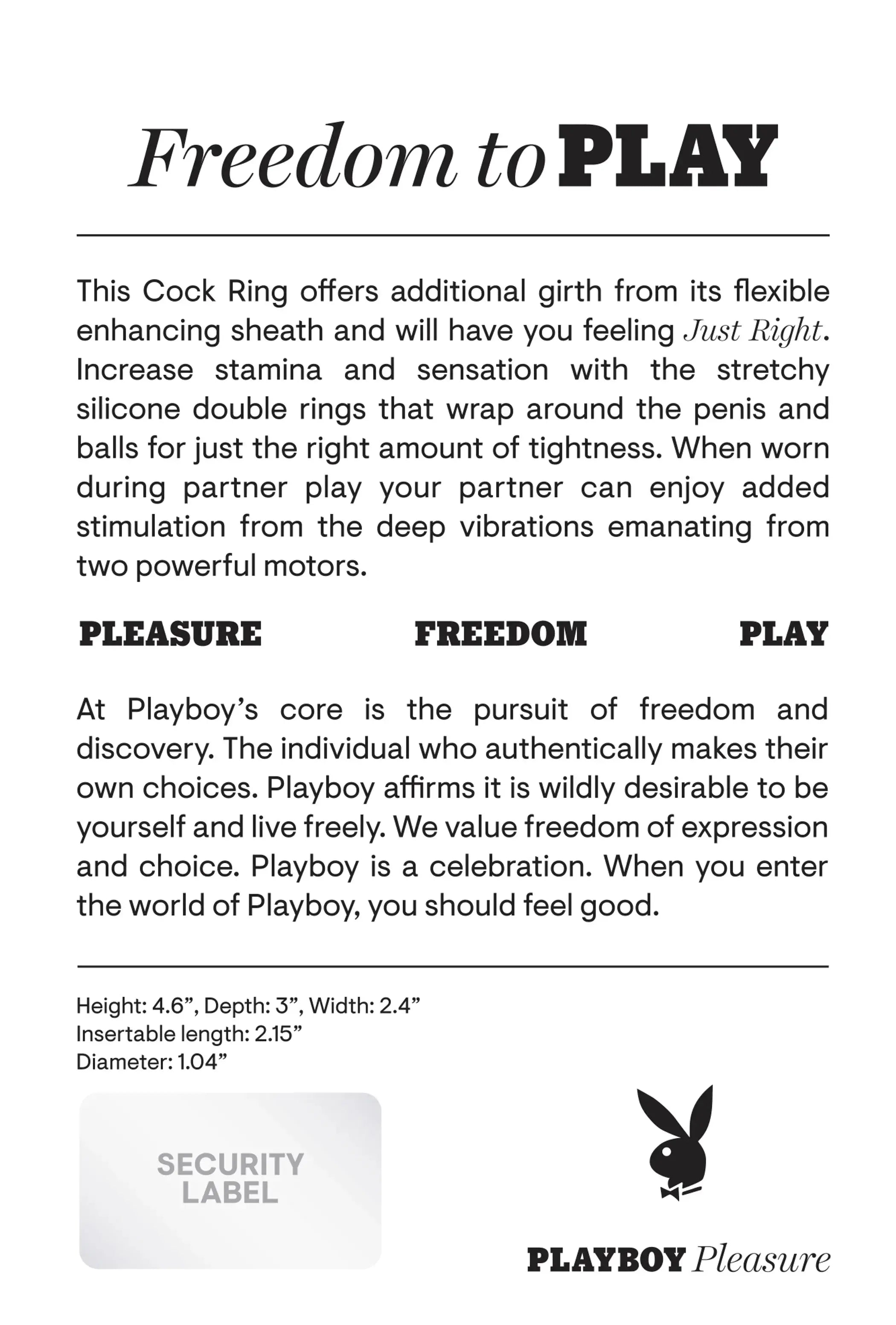 Playboy Just Right Love Ring Evolved Novelties