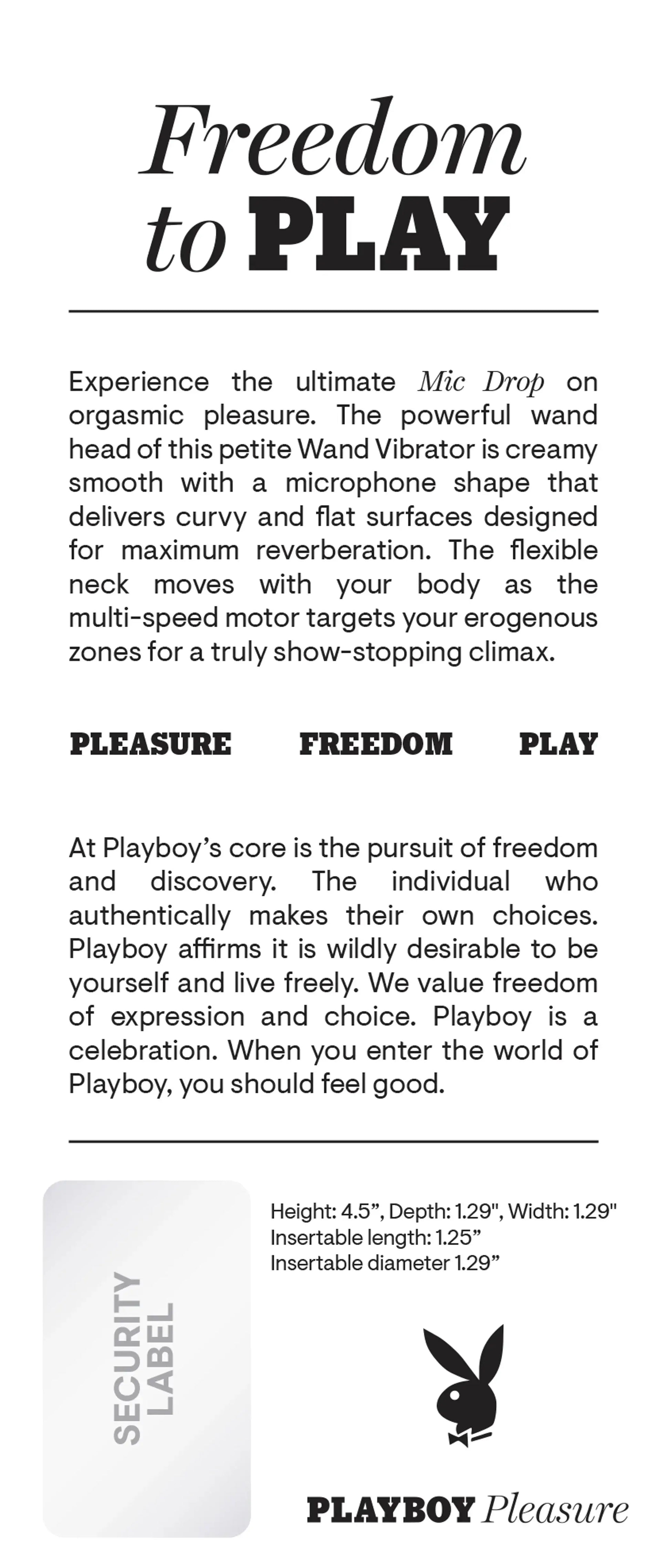 Playboy Mic Drop Wand Vibrator Evolved Novelties