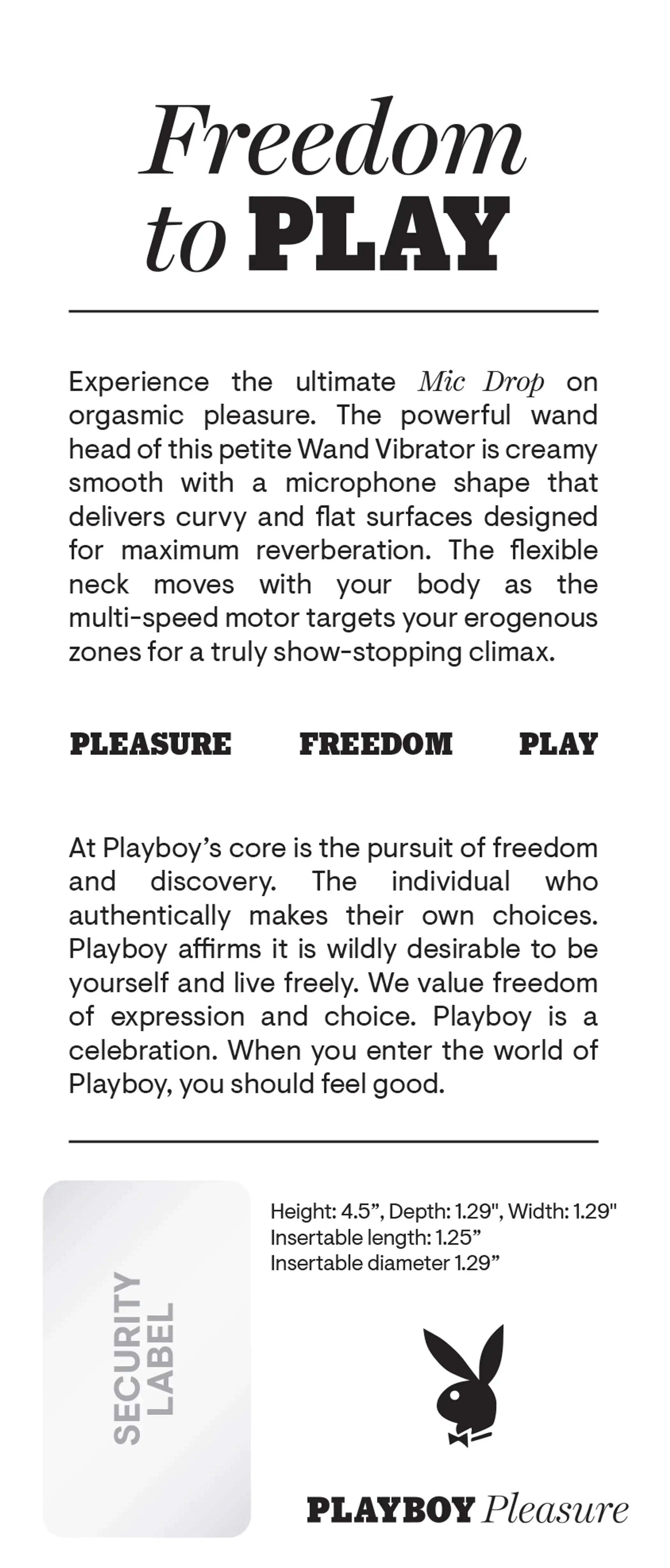 Playboy Mic Drop Wand Vibrator Evolved Novelties