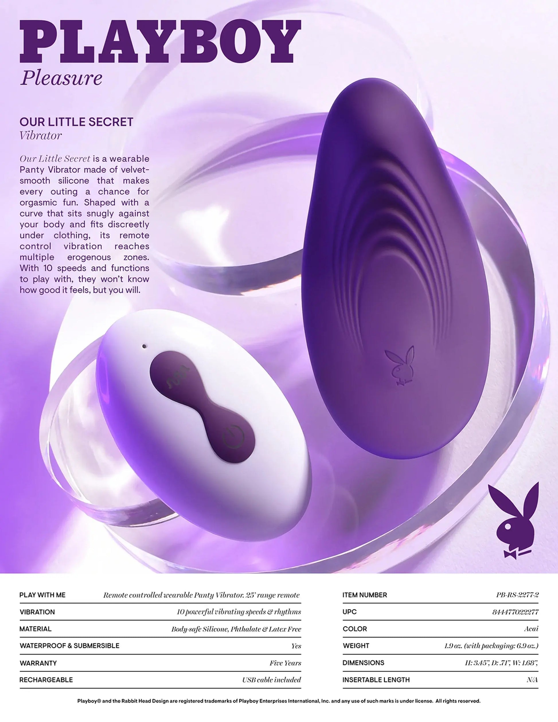 Playboy Our Little Secret Panty Vibrator Evolved Novelties